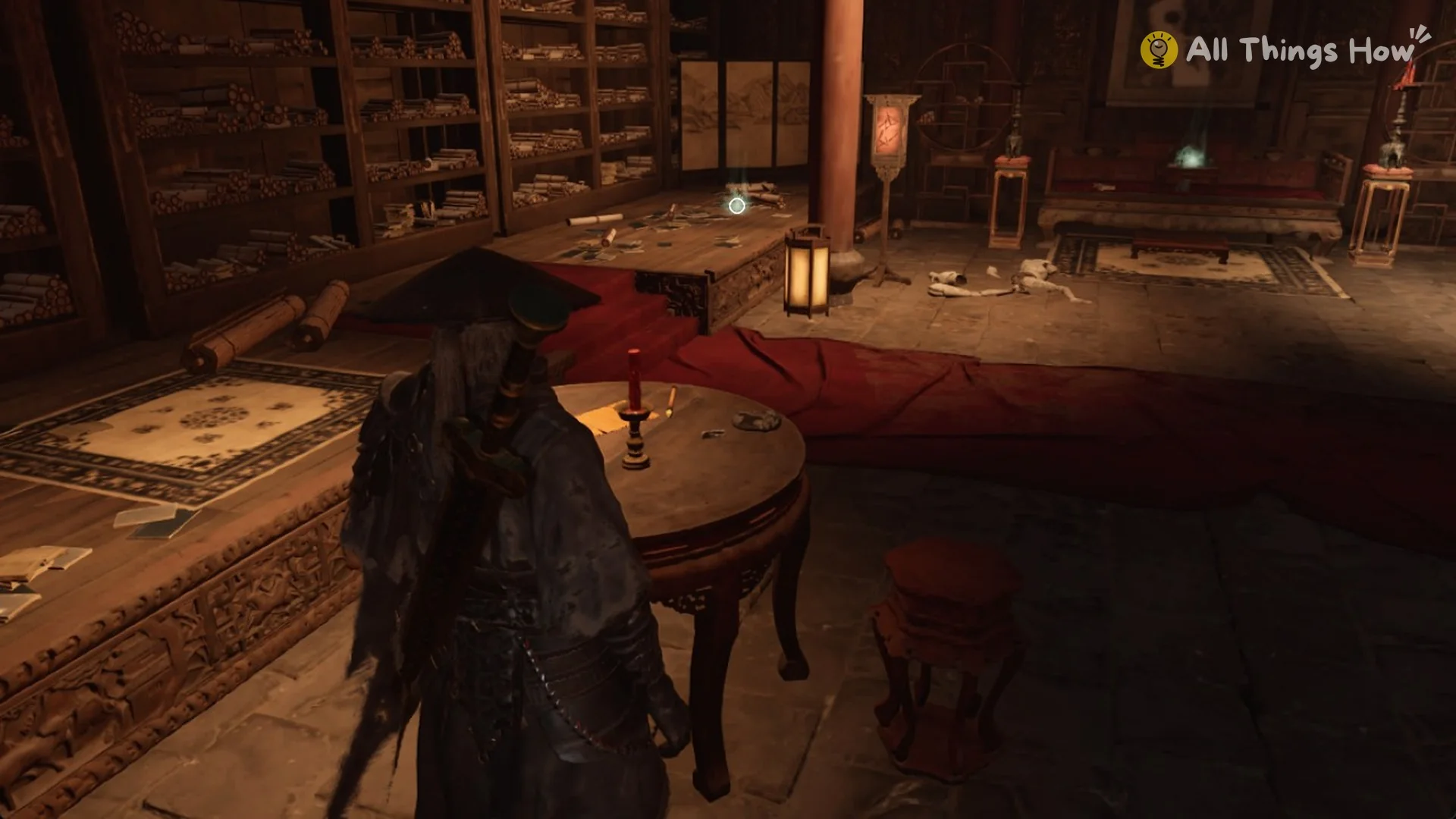 The puppet base office with glints on the table and bench, Phantom Blade Zero