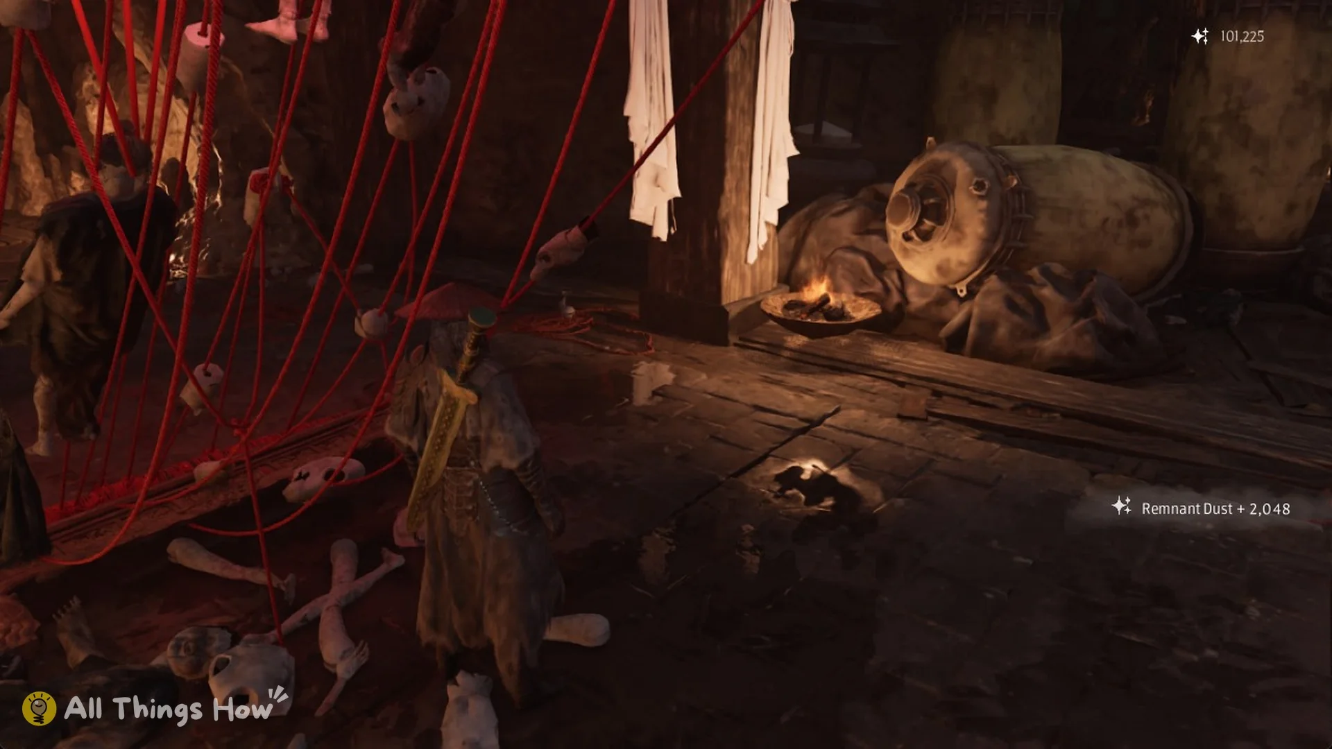 Remnant Dust plus 2,048 from the glint among the red threads in the doll room, Phantom Blade Zero