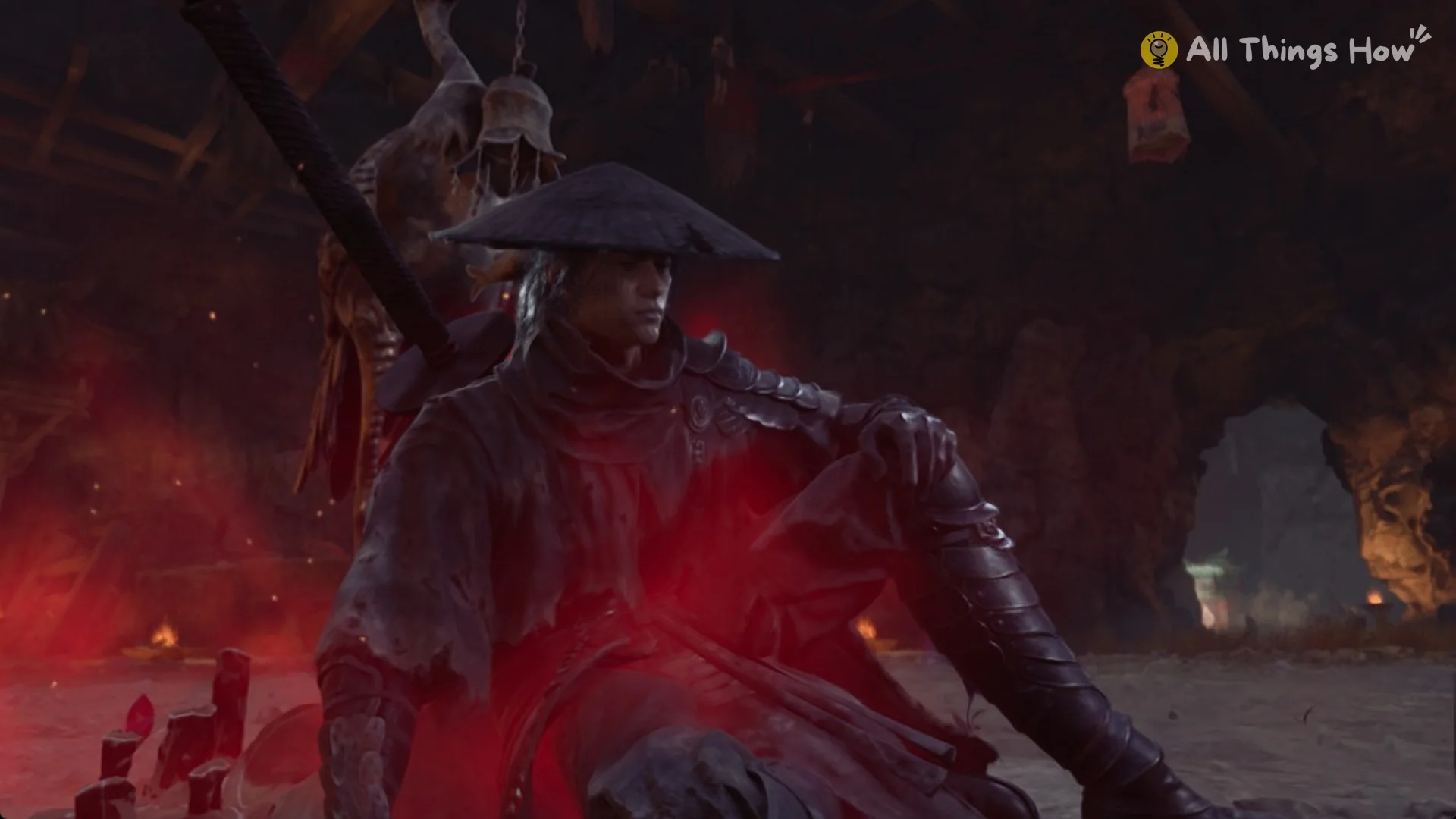 Soul sitting by the crane statue at the Puppet Testing Grounds, Phantom Blade Zero