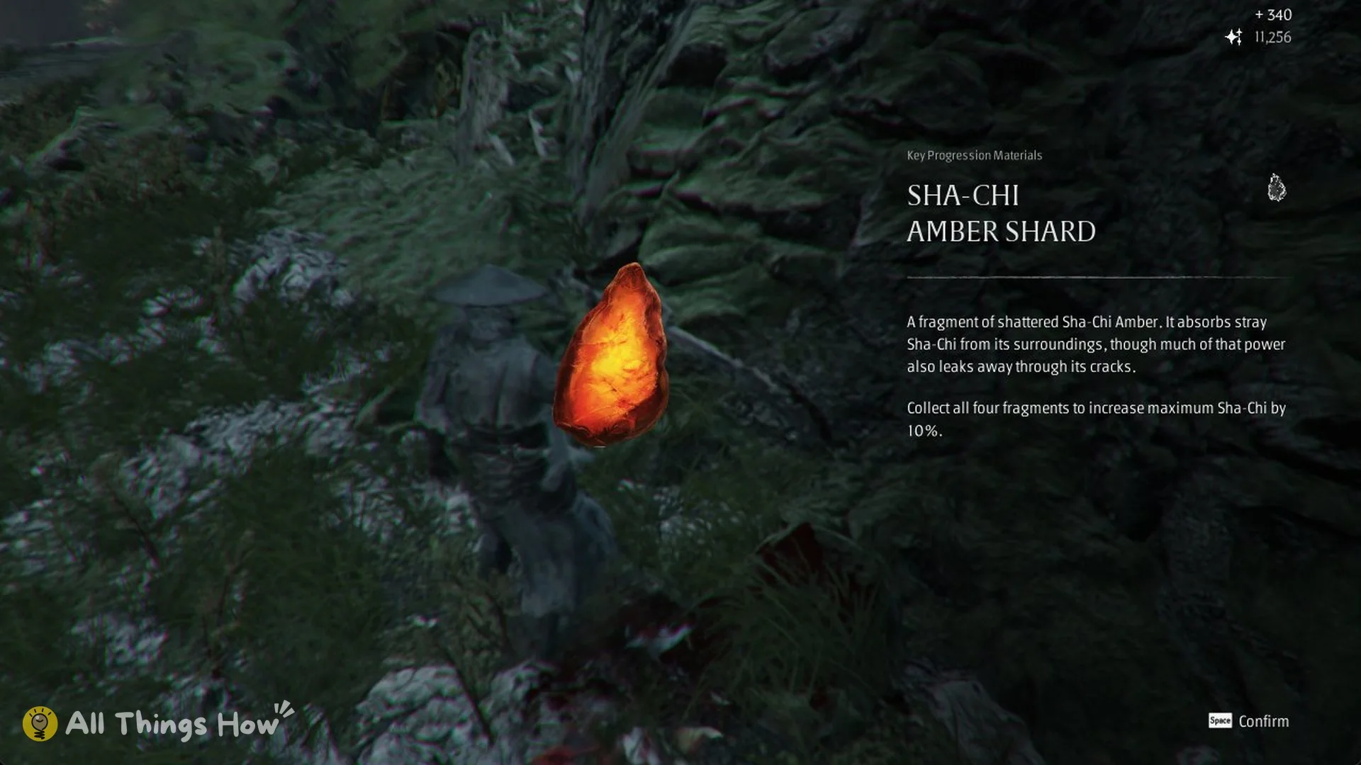 Remnant Dust gain shown above the total after a kill in Phantom Blade Zero