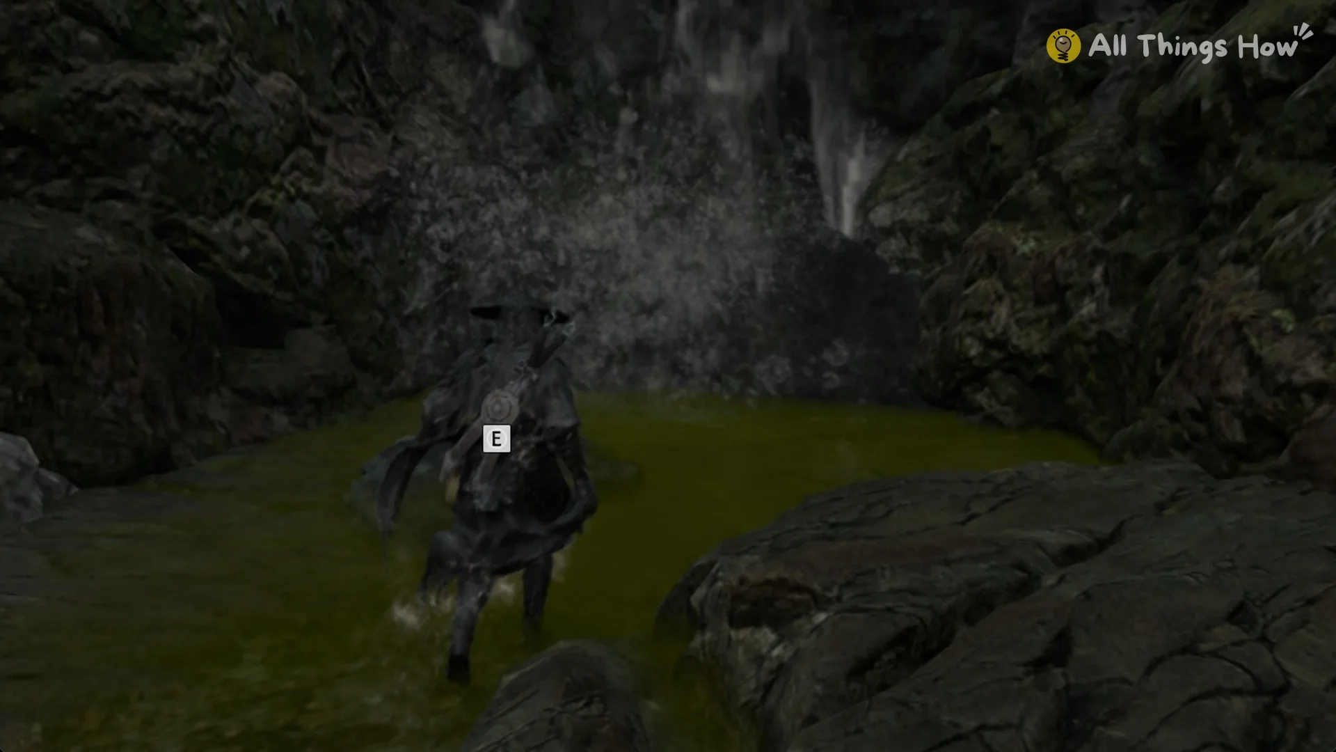 E prompt for Reply to a Request for Aid under a small waterfall at the end of the stream