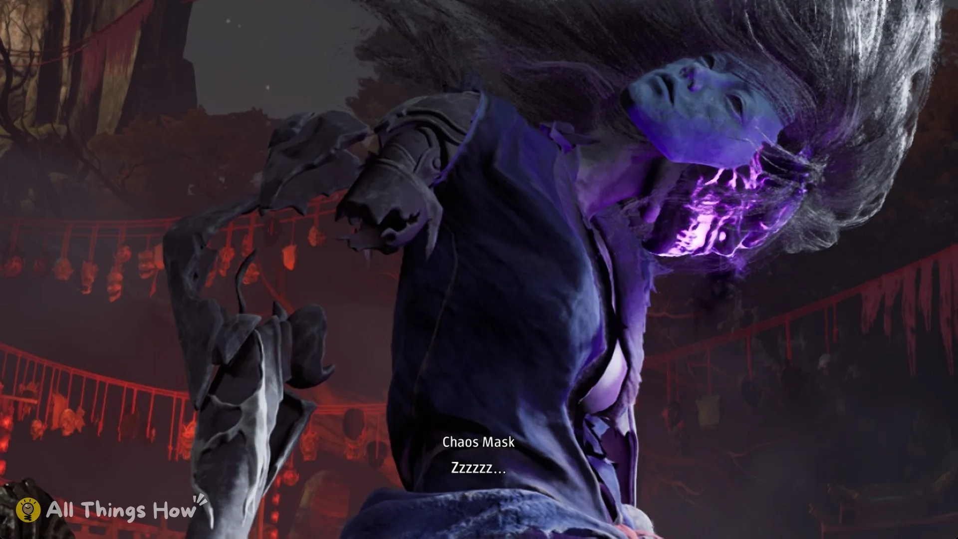 Chaos Mask speaking during the Aberrant Three-faced Puppet intro in Phantom Blade Zero