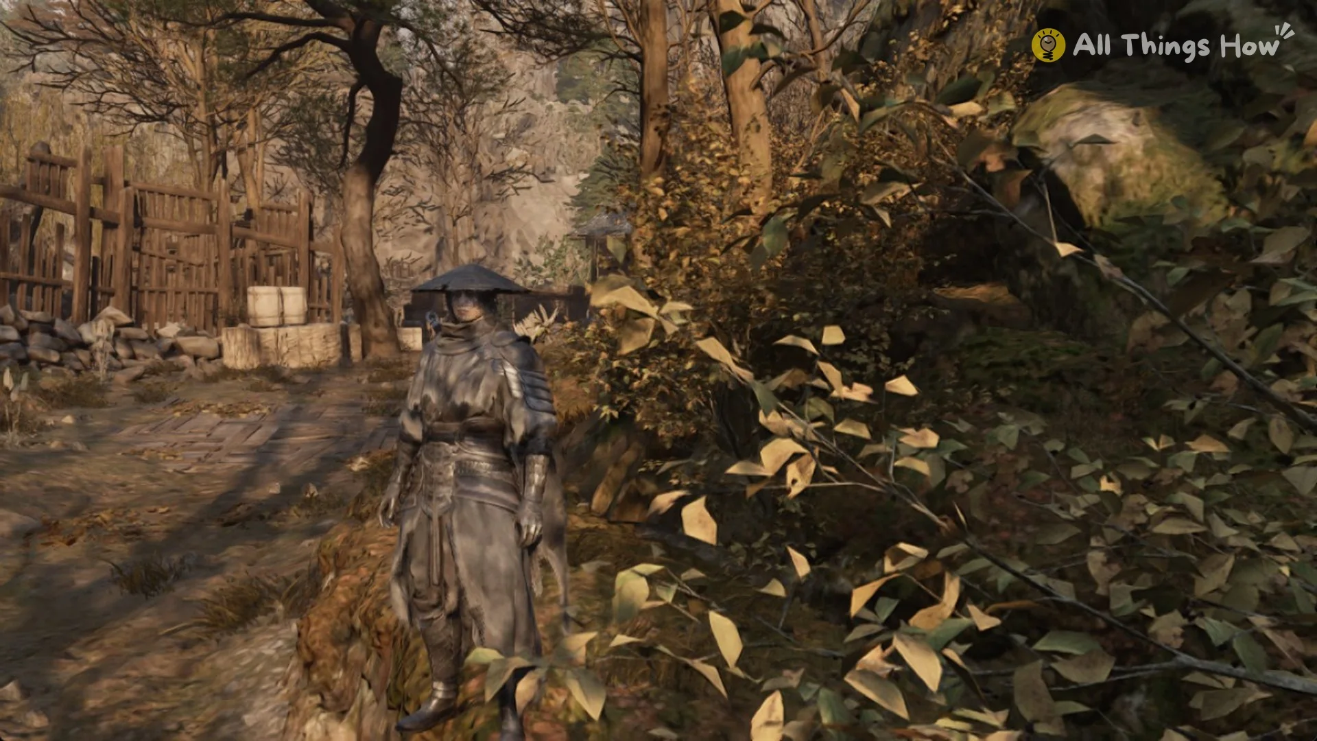 Soul in sunlit undergrowth by a fence, Phantom Blade Zero