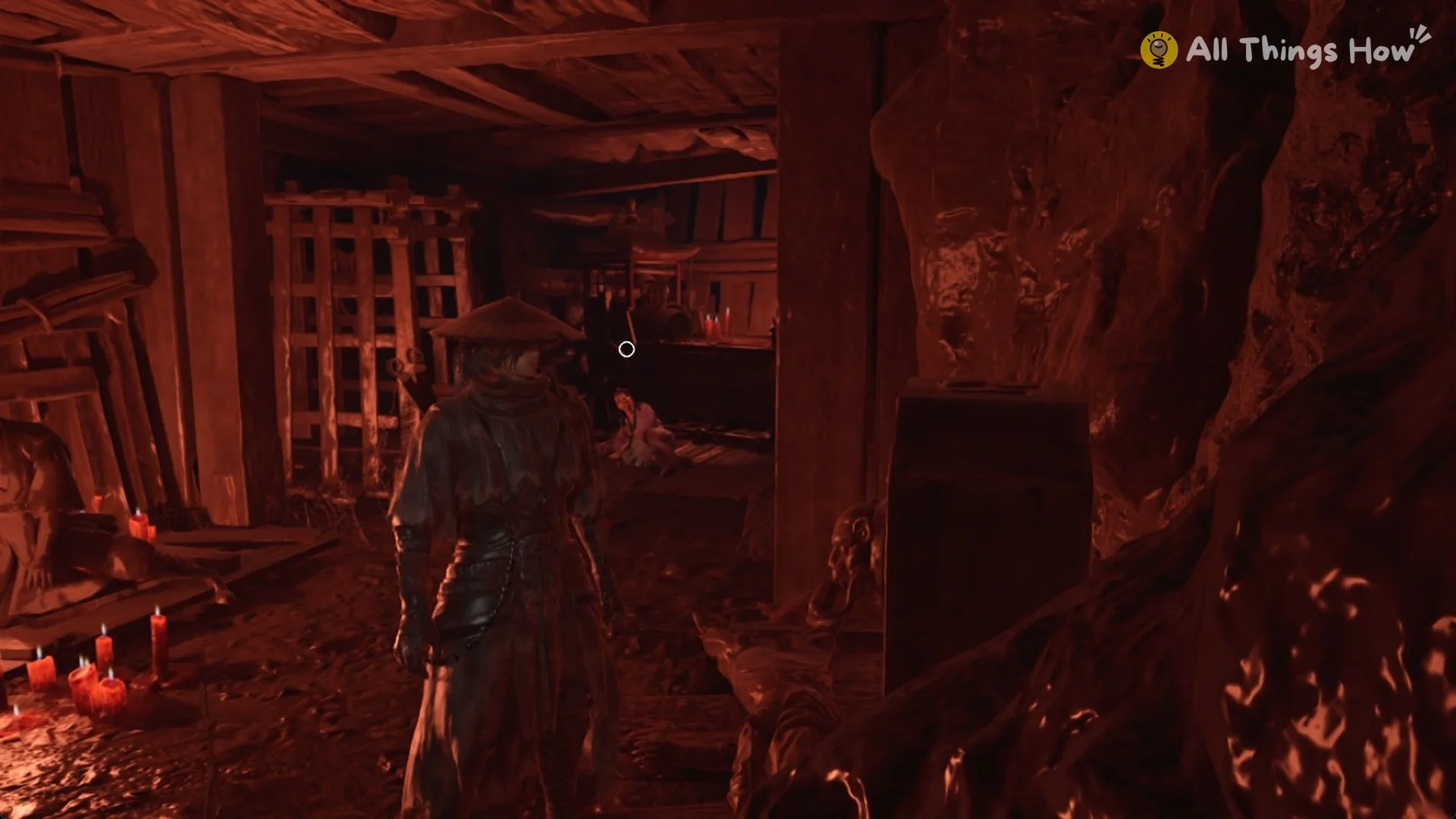The hidden room with red candles opened by the Secret Chamber Crank in Phantom Blade Zero