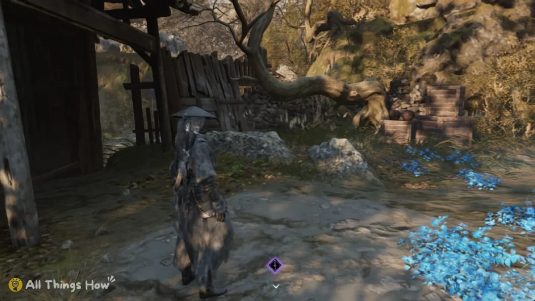 Soul by Firefly's Memory Flower bed with a purple quest marker, Phantom Blade Zero