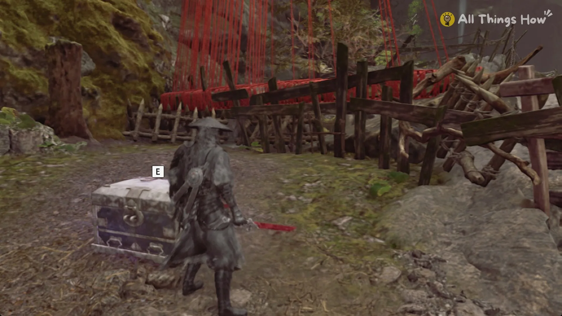 The chest by the fence beside the campfire with the E prompt in Phantom Blade Zero