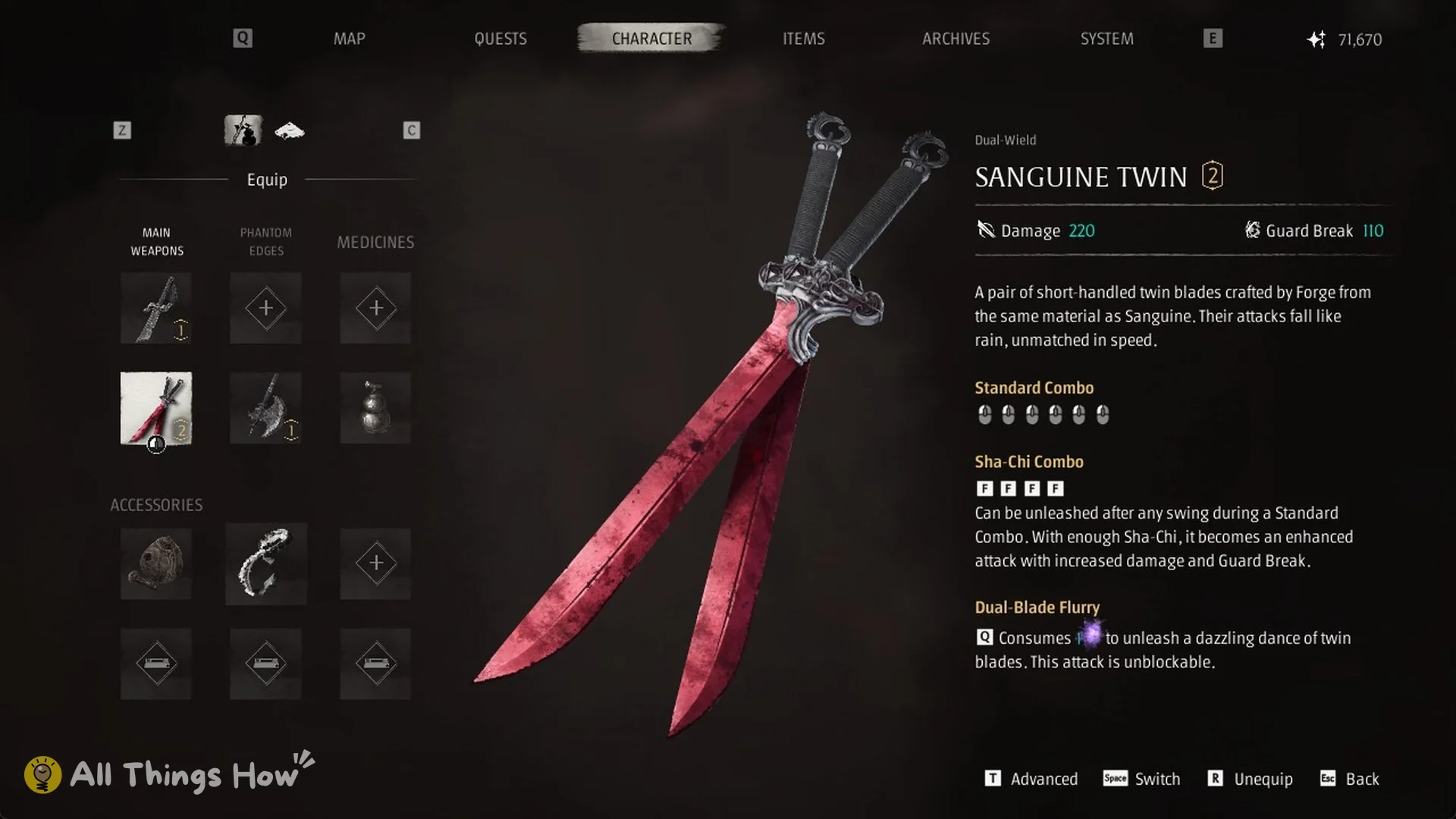Silent Wrap equipped in an accessory slot on the Character Equip screen, Phantom Blade Zero