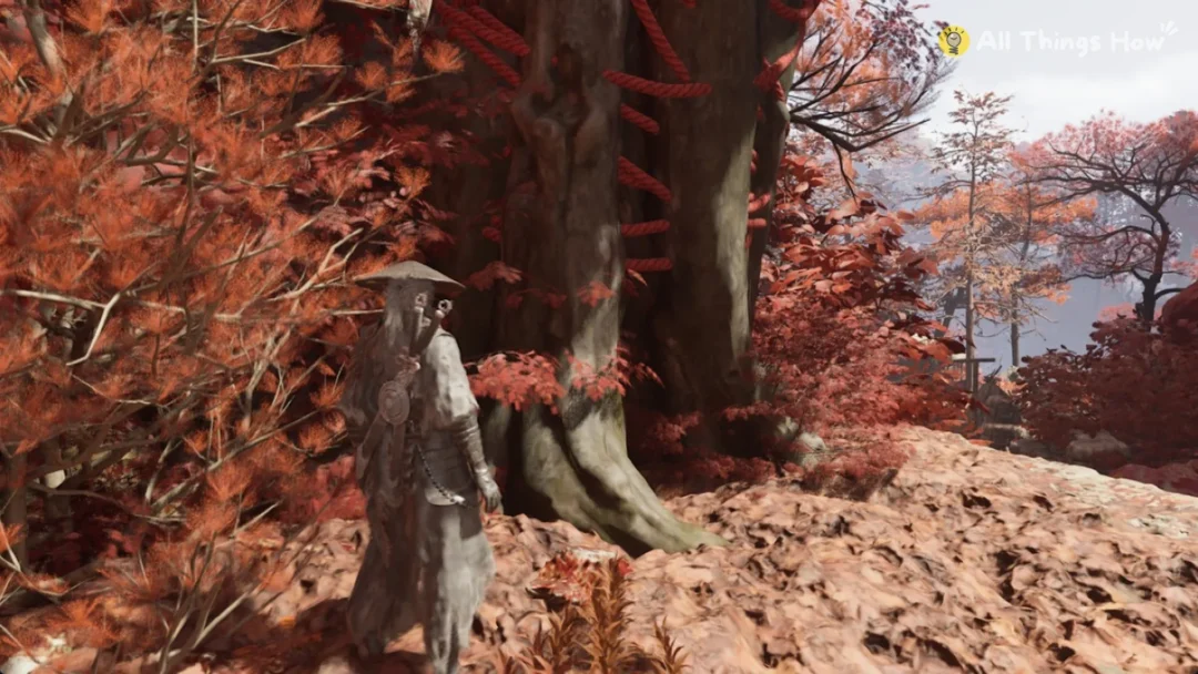 Soul under a tree with red autumn leaves in Crimson Forest, Phantom Blade Zero