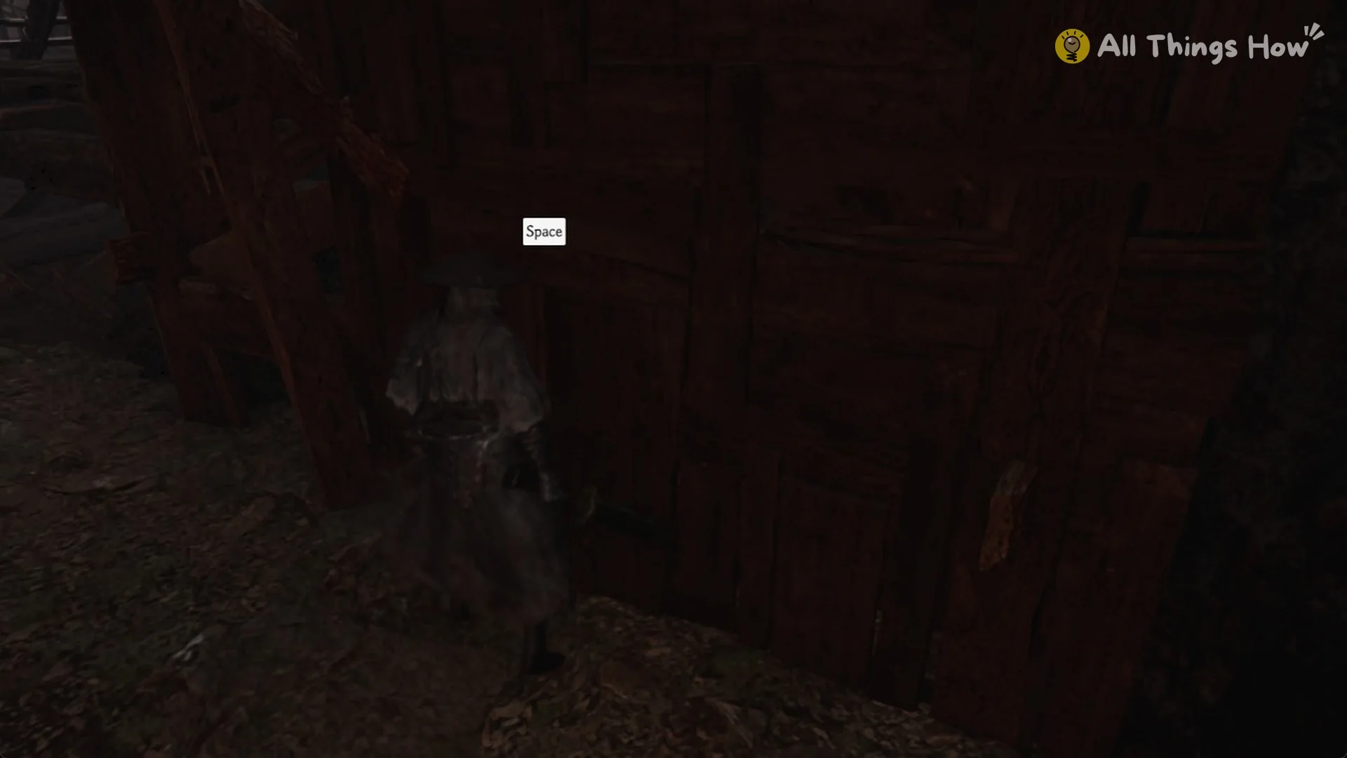 The Space prompt at a climbable wall in the mine, Phantom Blade Zero