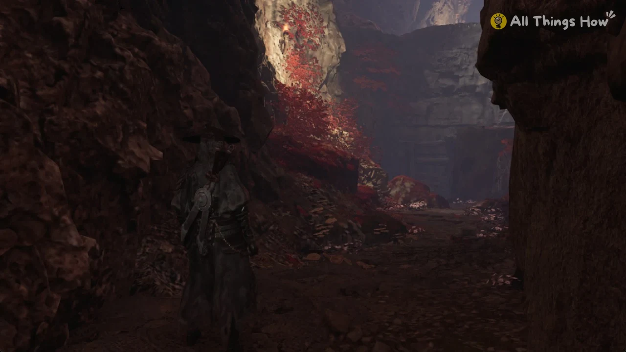 Soul in the red-leaf canyon where the Crimson Forest starts in Phantom Blade Zero