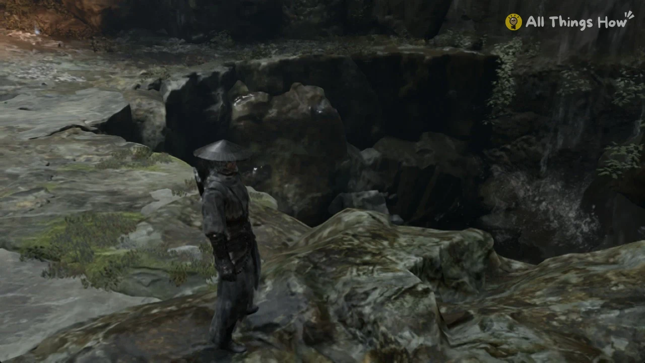 Soul on top of the second scratched wall in the cave behind the Great Waterfall in Phantom Blade Zero