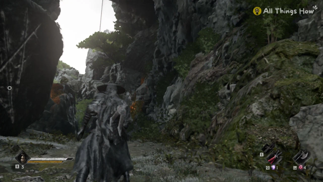 Soul on the upper ledge after the grapple in Phantom Blade Zero