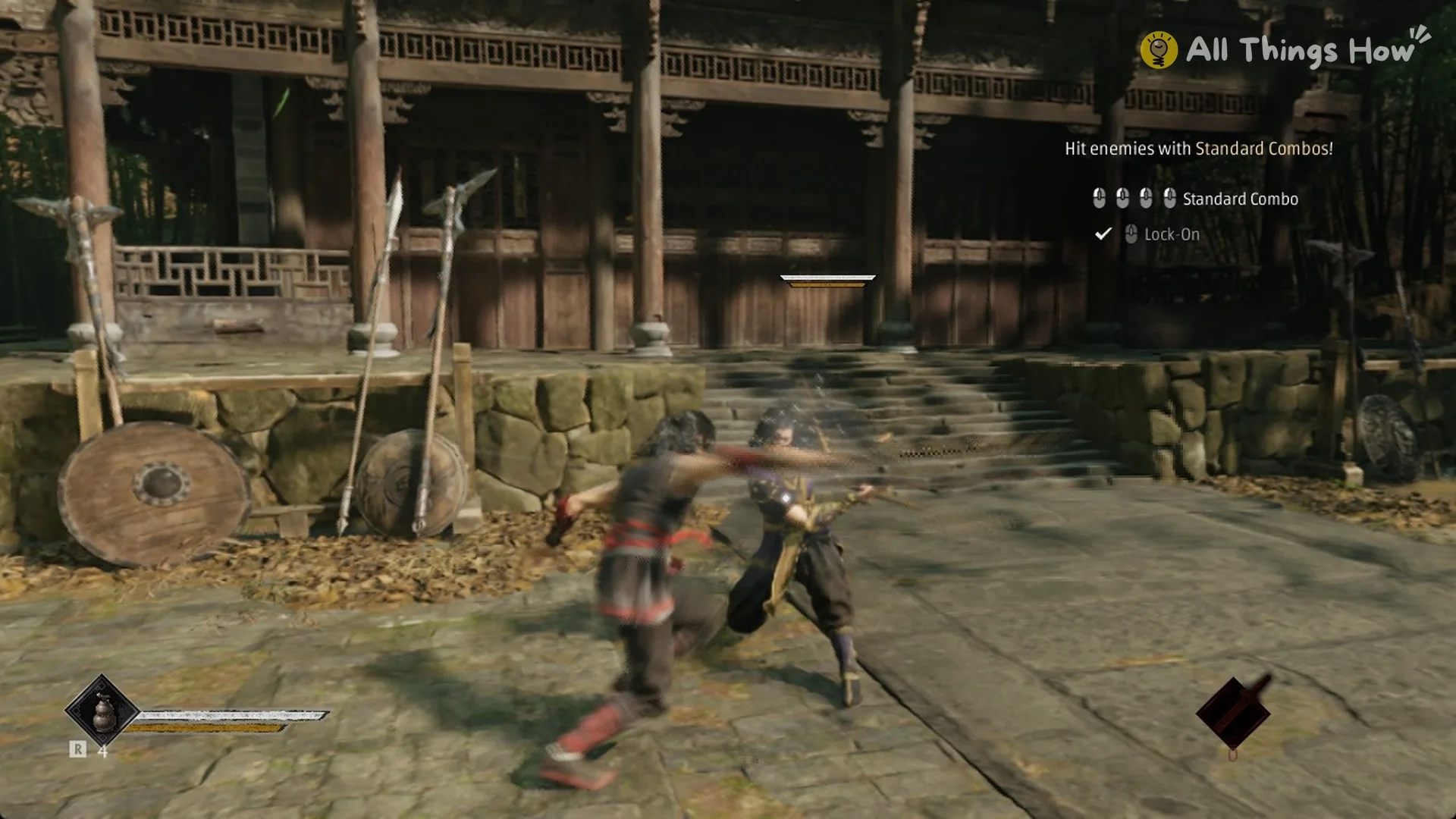 Phantom Blade Zero sparring tutorial prompt Hit enemies with Standard Combos with the Lock-On step ticked