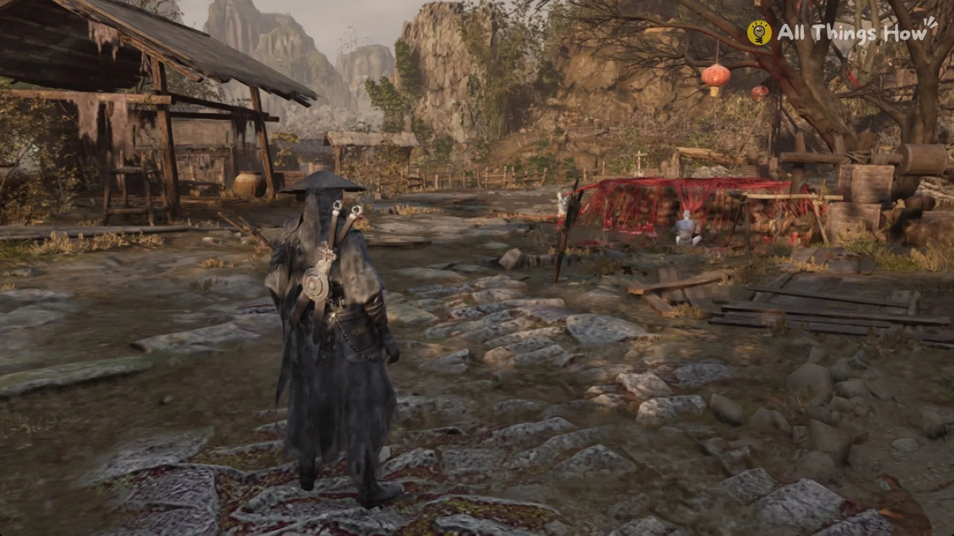 Soul on the stone village path below the Well of the Three Puppets, Phantom Blade Zero