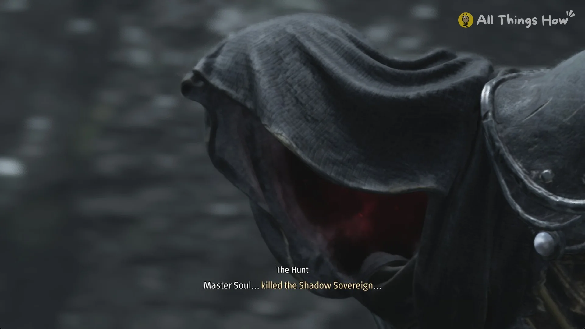 The hooded Hunt with the subtitle Master Soul killed the Shadow Sovereign in Phantom Blade Zero