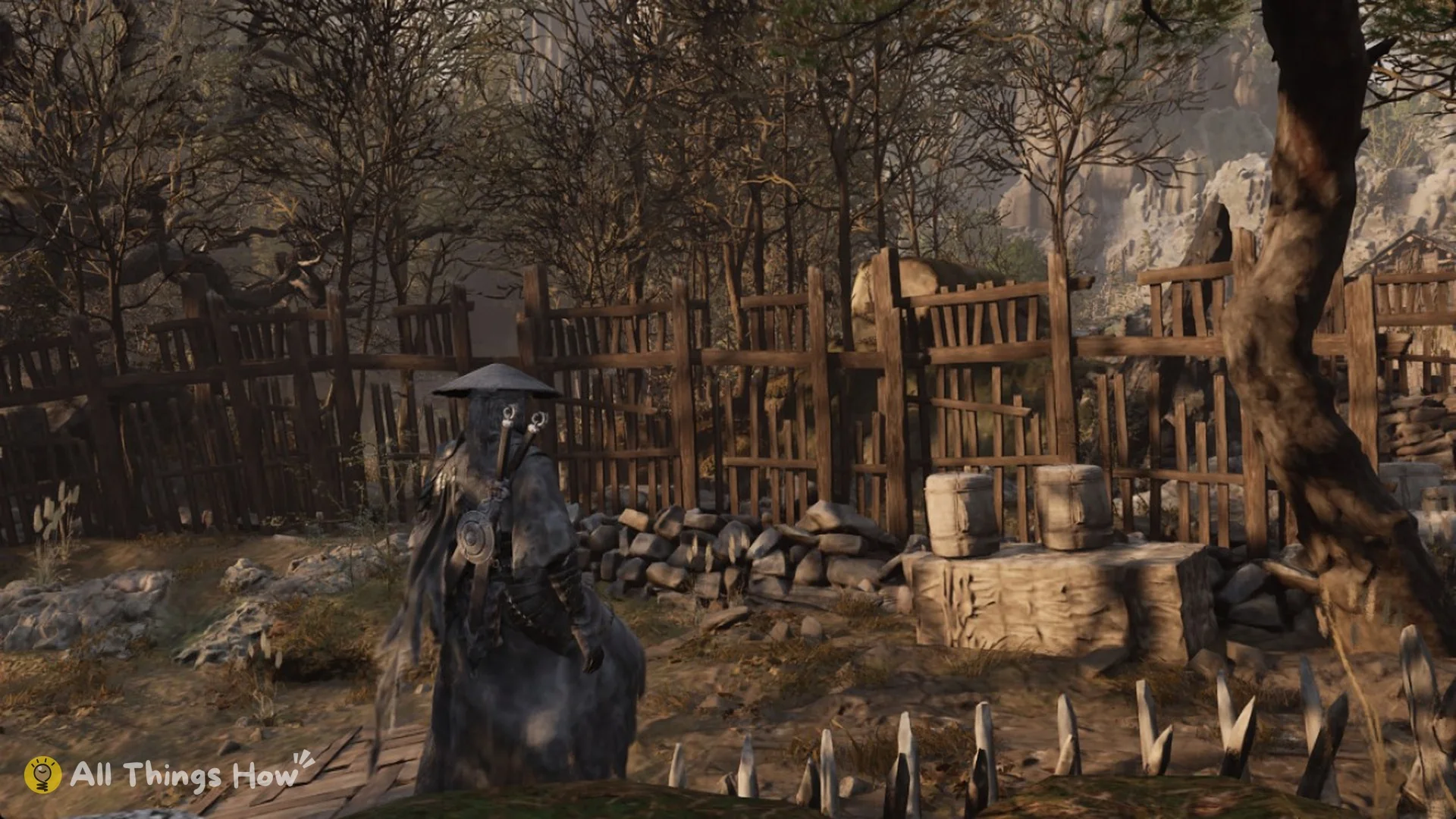 Soul in a village yard by a wooden fence, Phantom Blade Zero