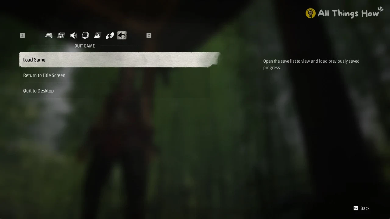 Phantom Blade Zero QUIT GAME menu tab with Load Game, Return to Title Screen and Quit to Desktop
