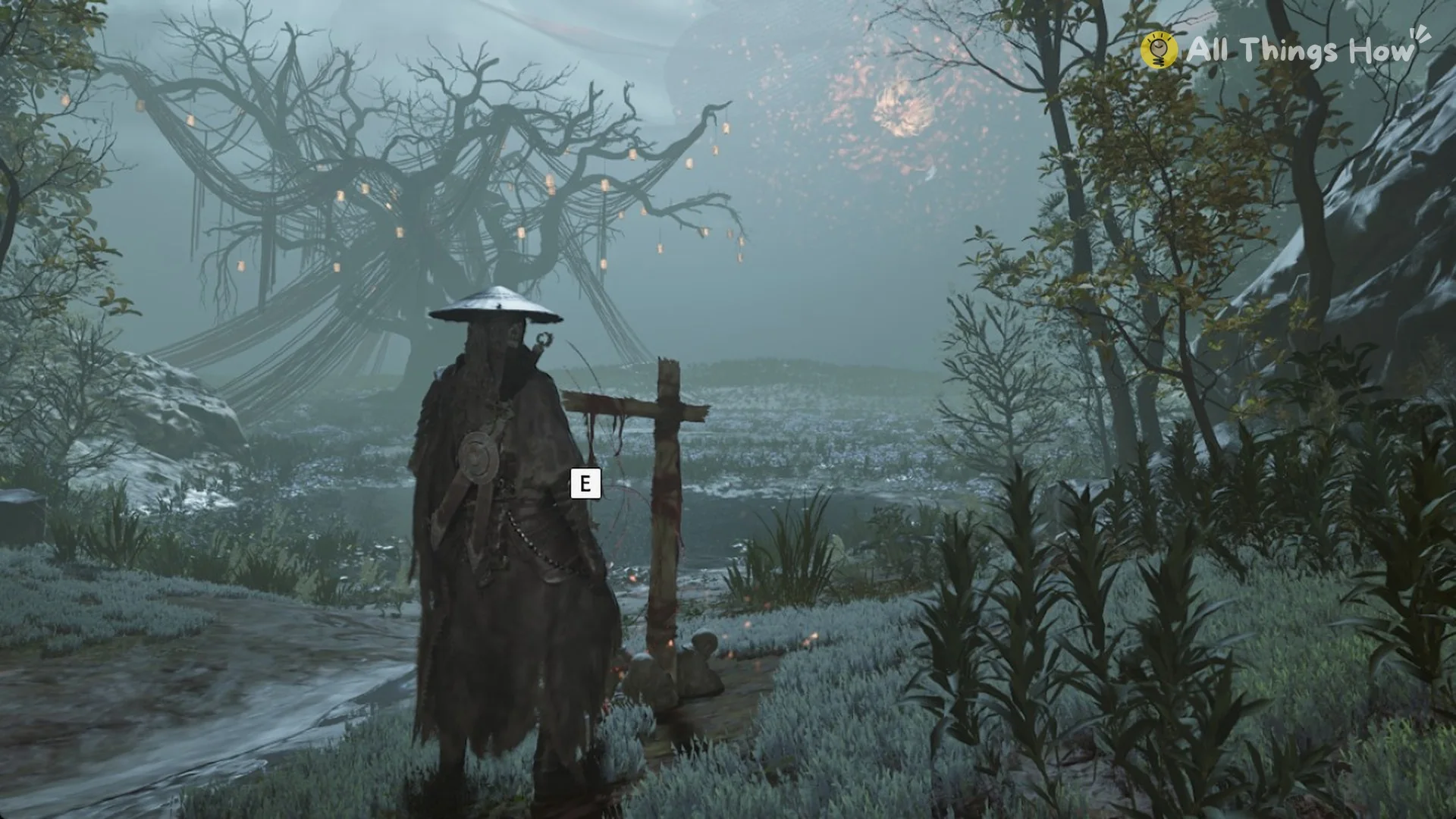 Soul at the Threadbound Great Tree bell post with the E prompt, Phantom Blade Zero