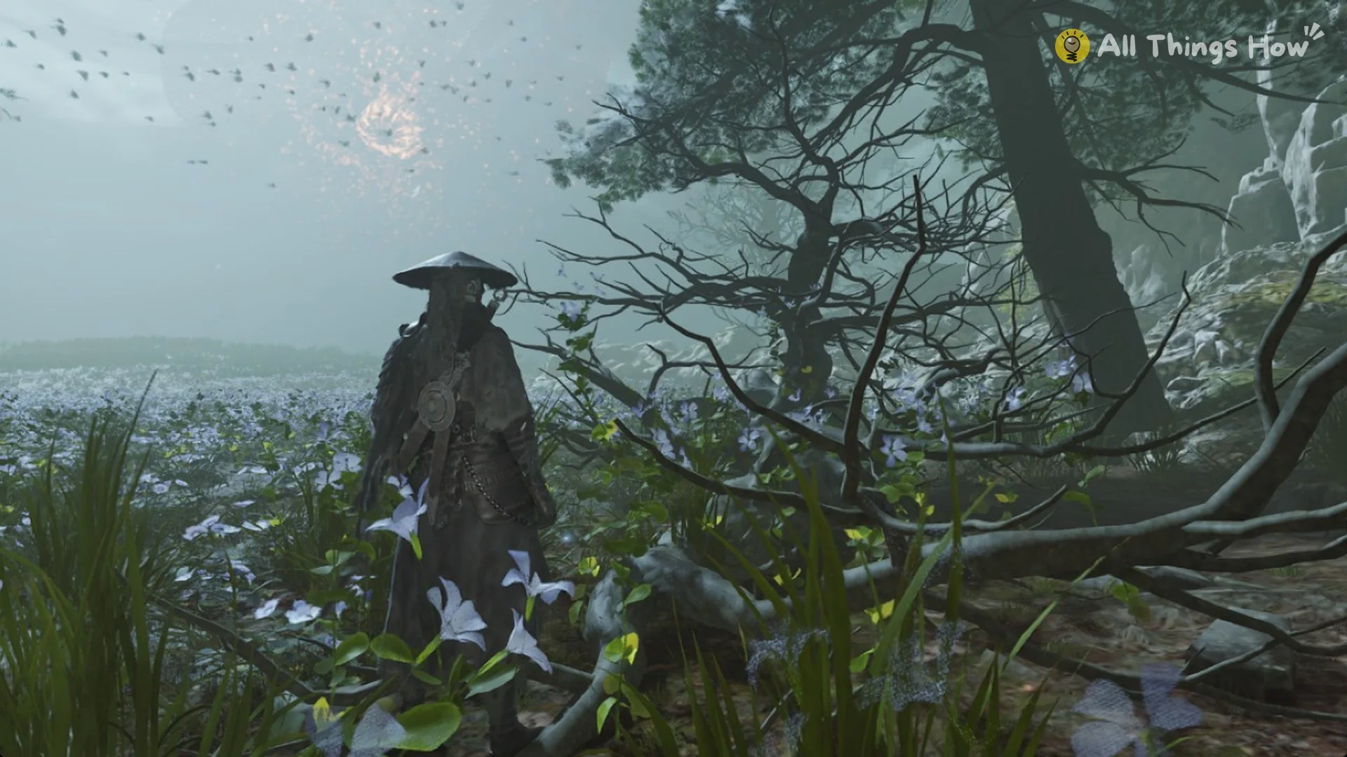 Soul in the blue flower field past the Threadbound Great Tree bell, Phantom Blade Zero