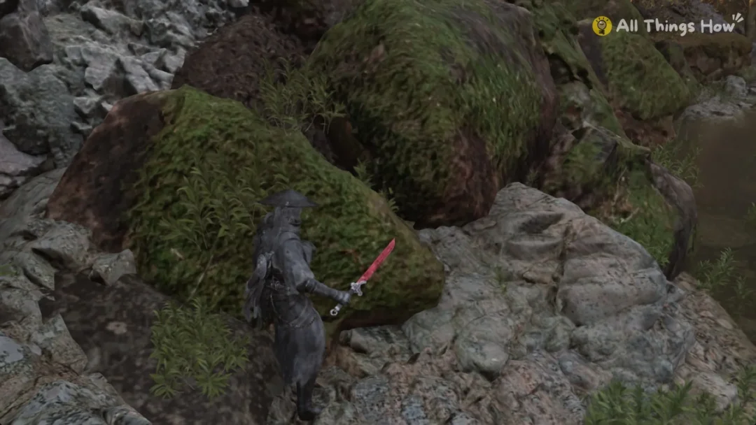 Soul climbing over mossy rocks, Phantom Blade Zero