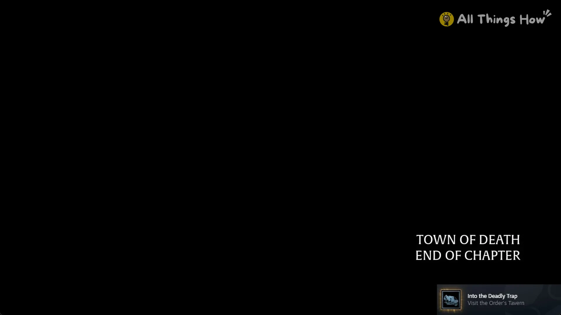 Town of Death End of Chapter card with the Into the Deadly Trap achievement in Phantom Blade Zero