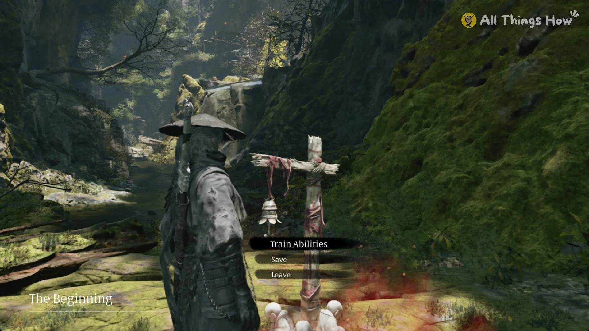 Soul at the first bell with Train Abilities highlighted in the bell menu in Phantom Blade Zero