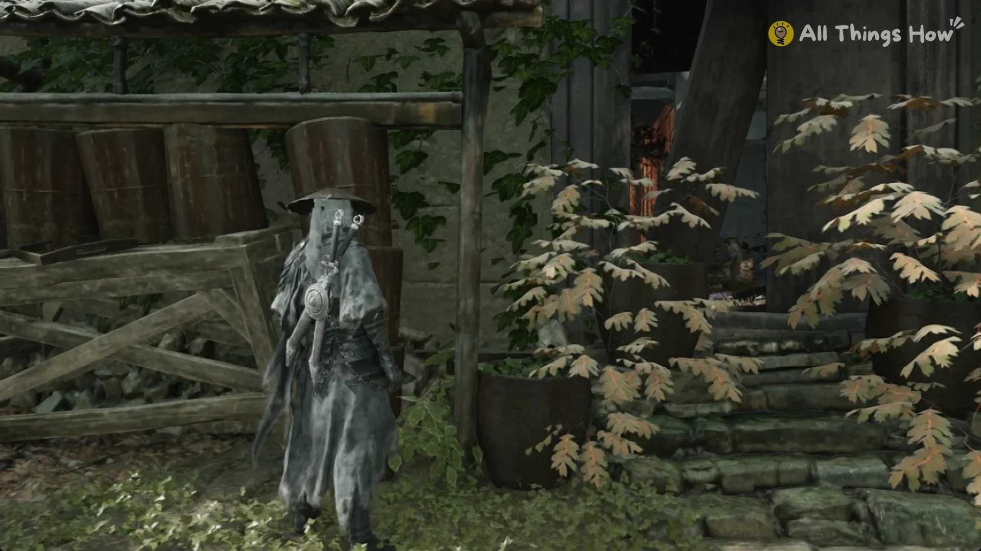 Soul by a wooden fence and stone steps, Phantom Blade Zero