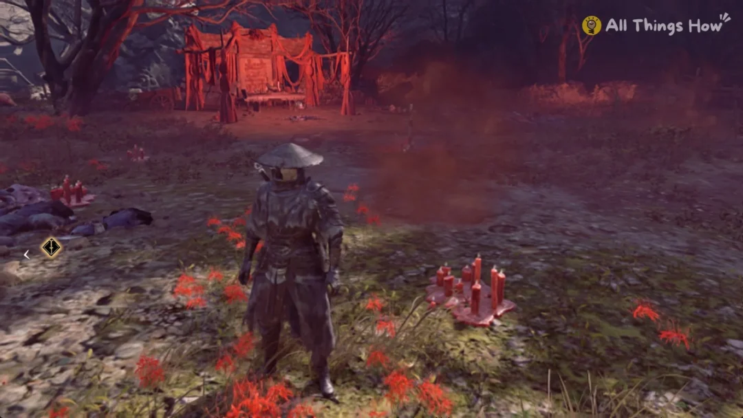 Soul among red spider lilies and red-draped trees in Weeping Creek Valley, Phantom Blade Zero
