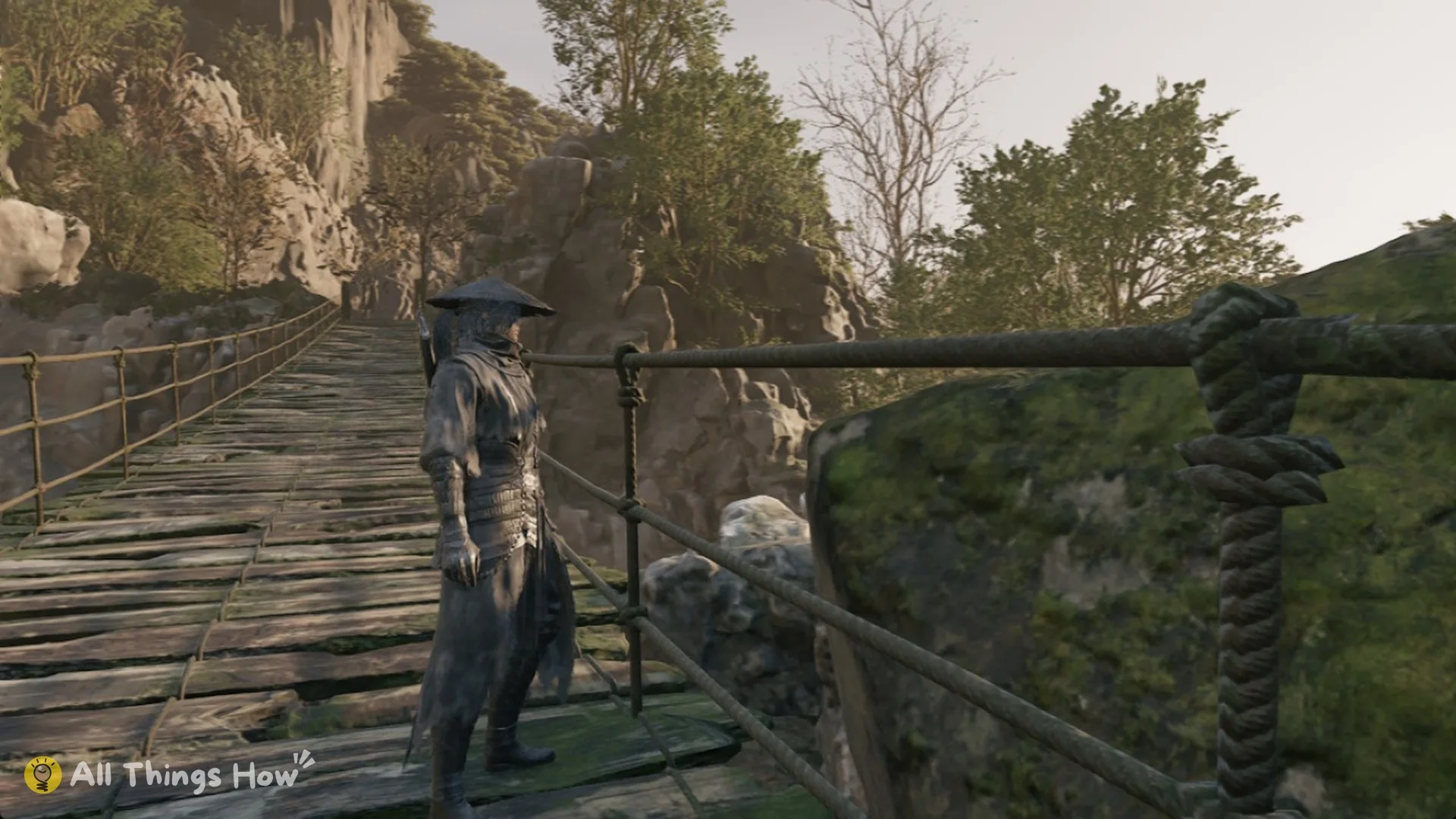 Soul on the long rope bridge past the Place of Awakening bell, Phantom Blade Zero