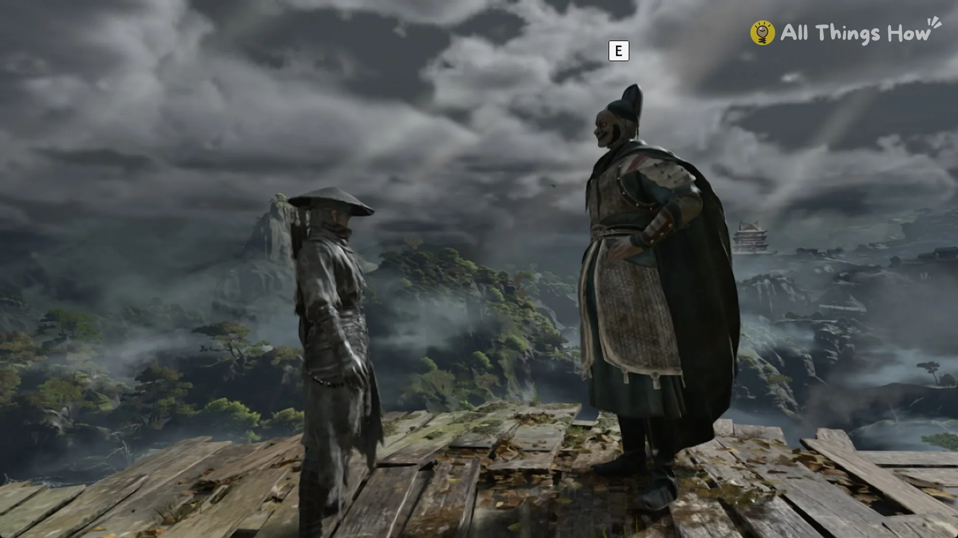 Soul facing the Watchful Shadow Warden at the edge of the Valley Sha-Chi Tower Summit in Phantom Blade Zero