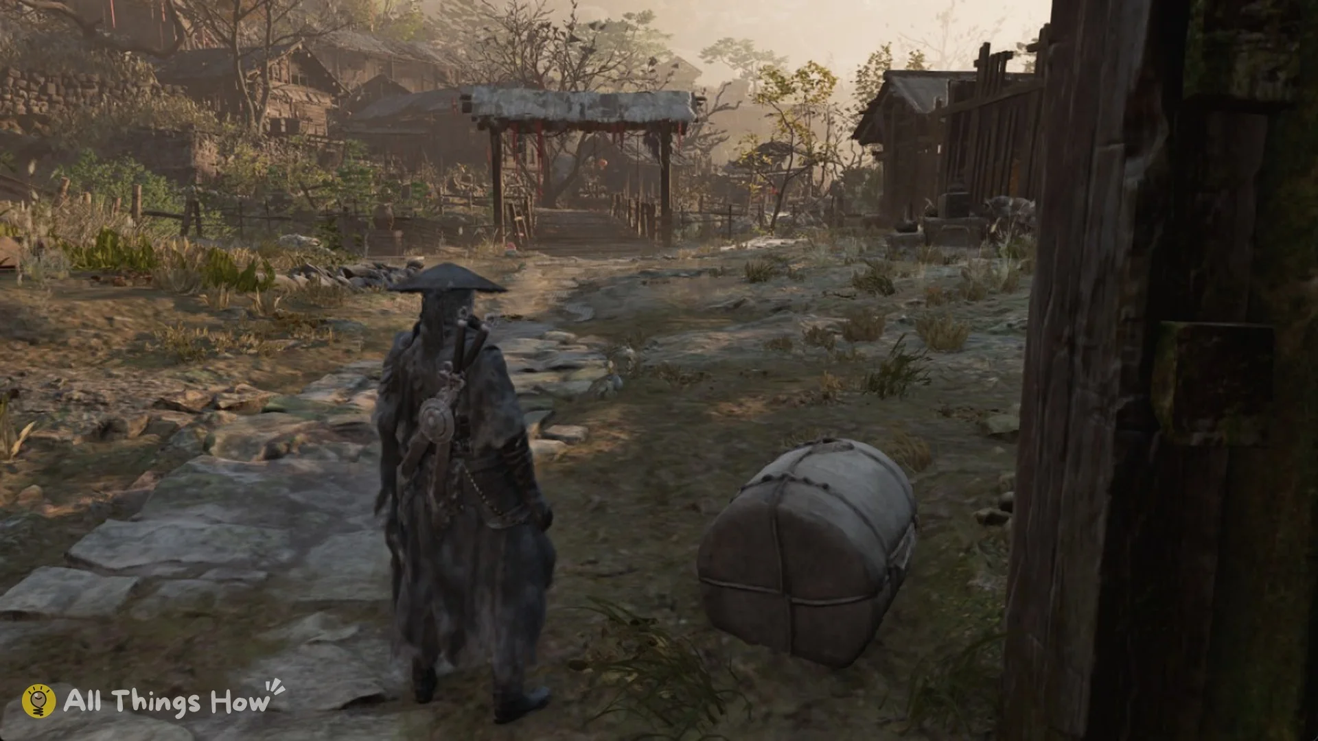 Soul on the stone village path toward the Well of the Three Puppets, Phantom Blade Zero