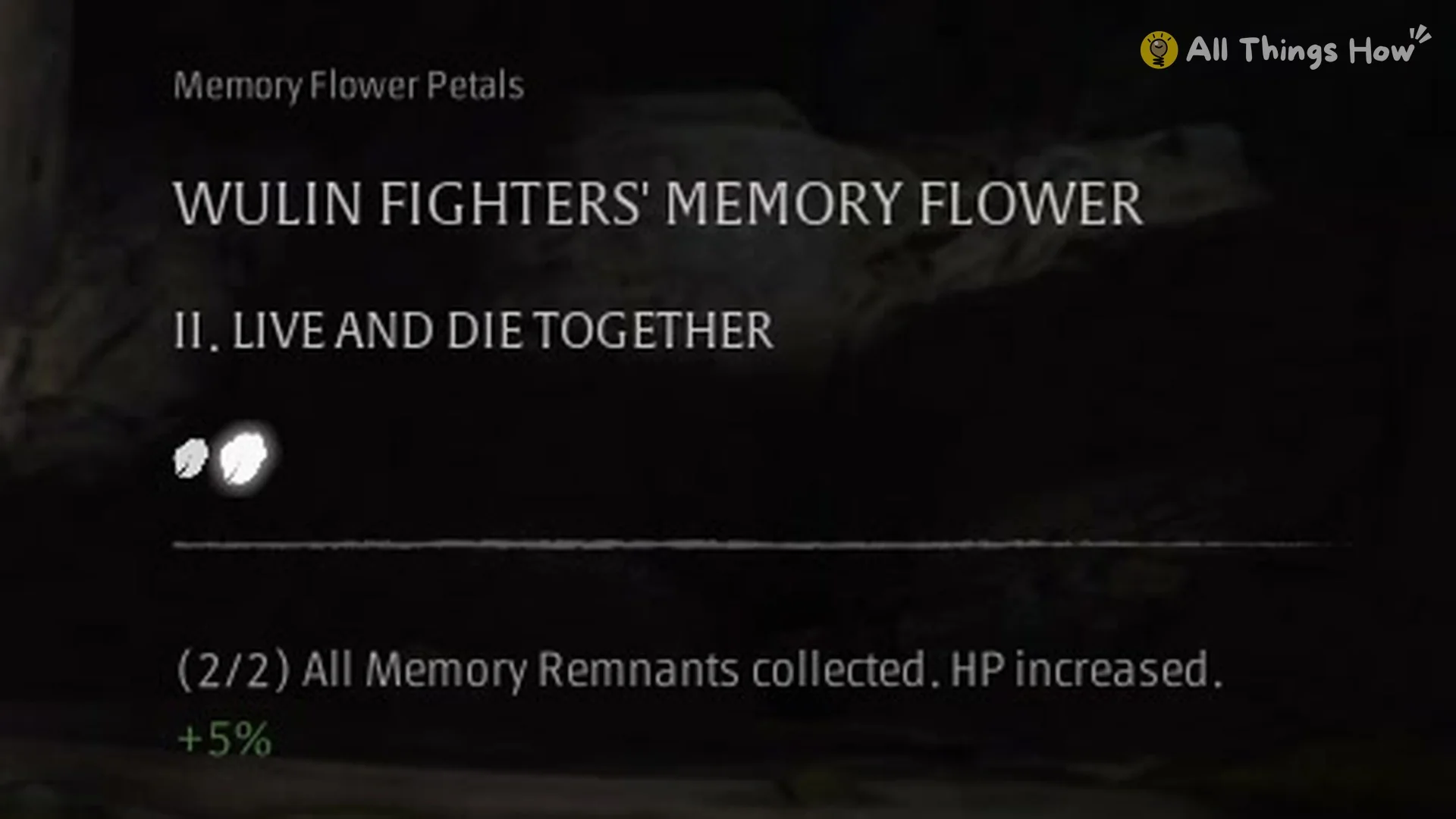 Wulin Fighters' Memory Flower petal II, Live and Die Together, 2 of 2 with HP +5%, Phantom Blade Zero