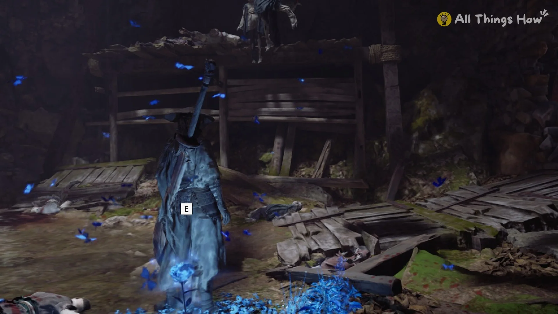 Soul at the blue petals at the bottom of the well with the E prompt, Phantom Blade Zero