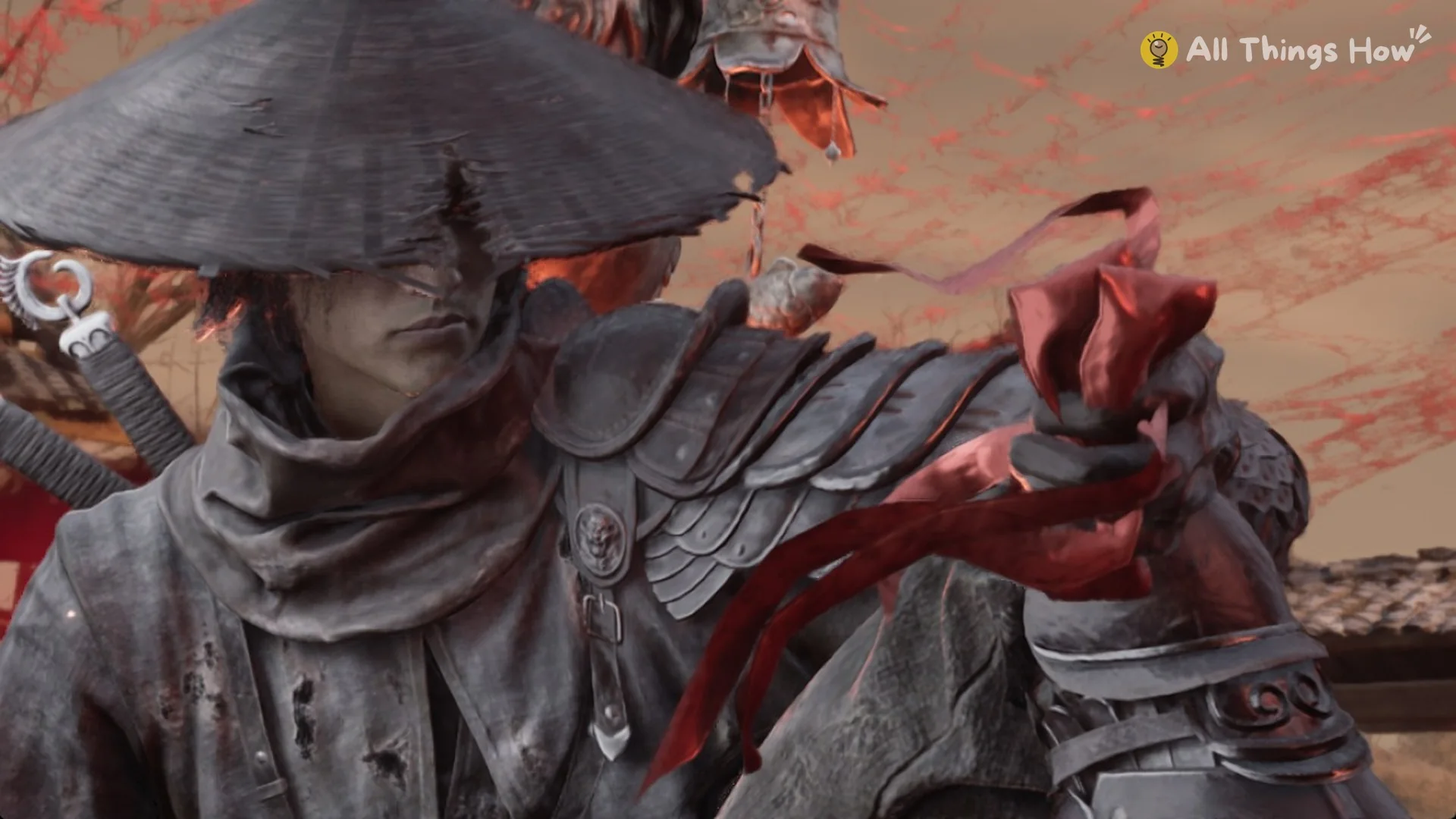 Soul holding the red ribbon after the memory at The Lady Grounds, Phantom Blade Zero