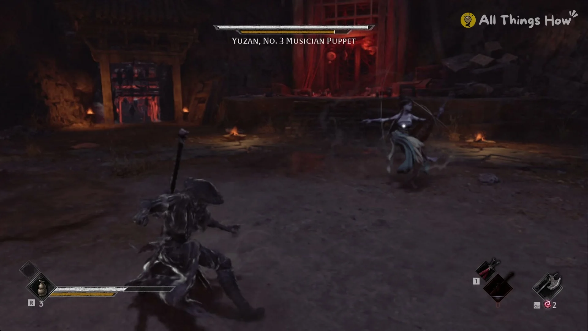 Yuzan facing Soul across the arena, Phantom Blade Zero