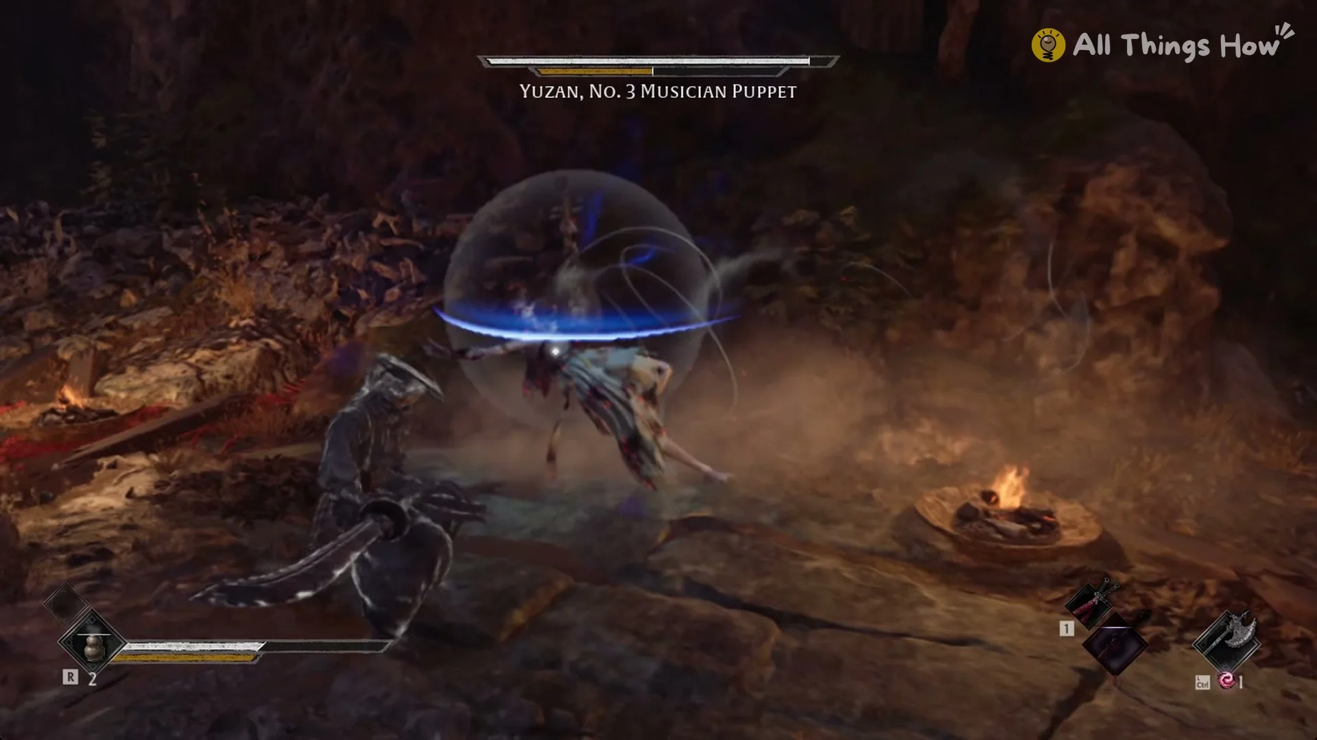 Yuzan diving in inside a shimmering sphere, Phantom Blade Zero