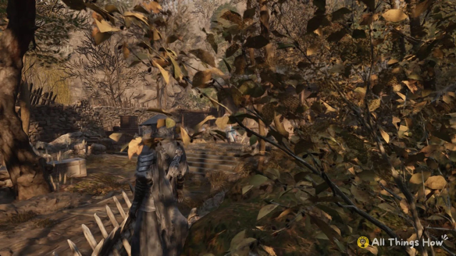 Soul on the stone steps leading down from the corner of Young Master Lan's Hideout, Phantom Blade Zero