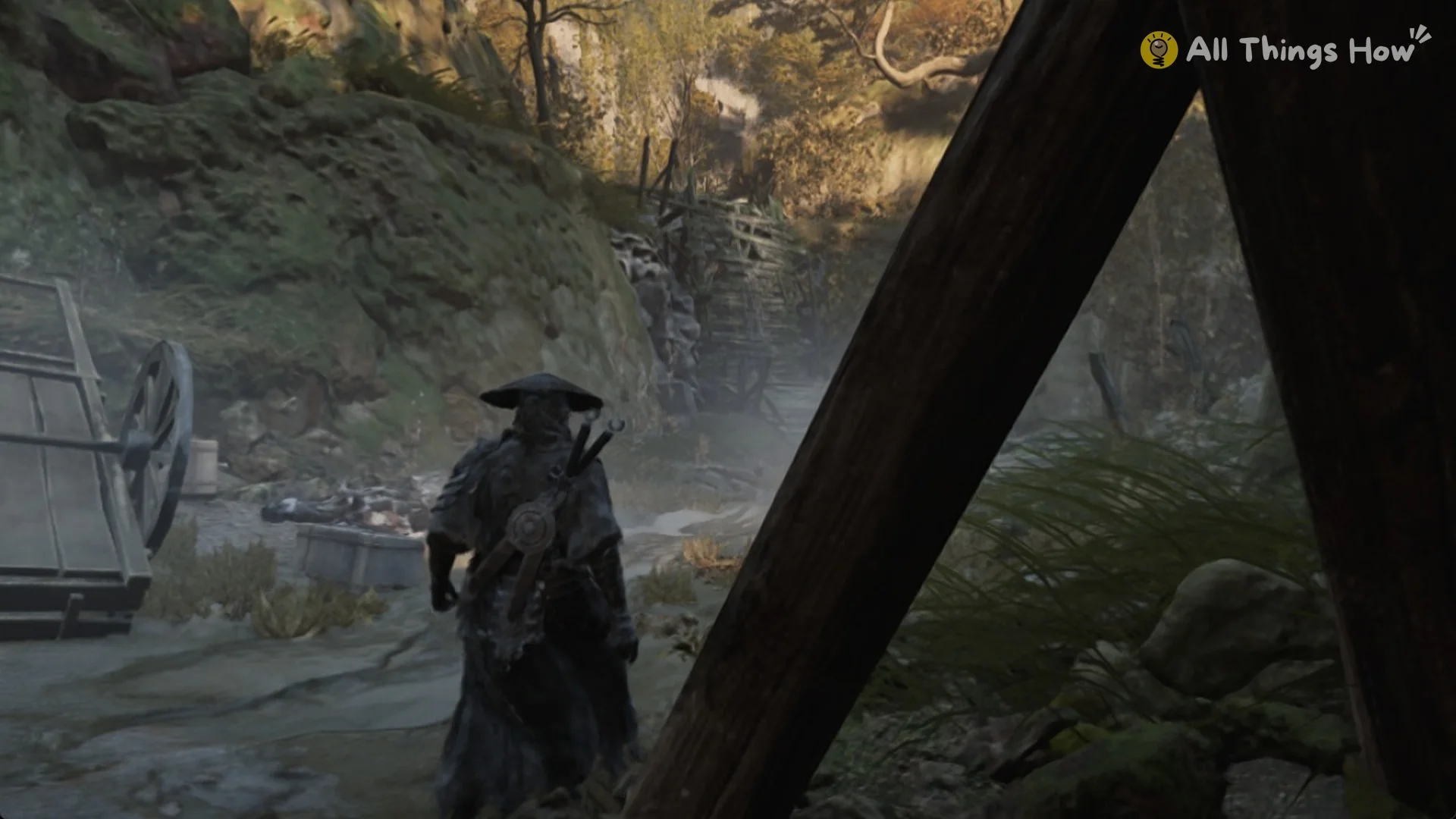 Soul in the riverbed with a broken cart on the way to Zhuo Bi, Phantom Blade Zero