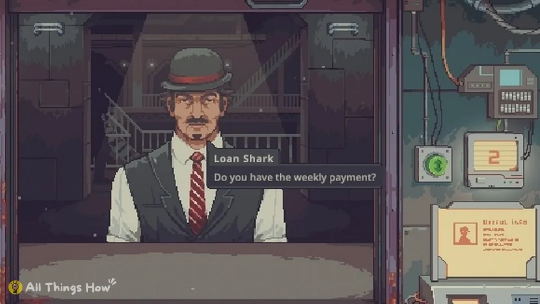 The Loan Shark at the store window