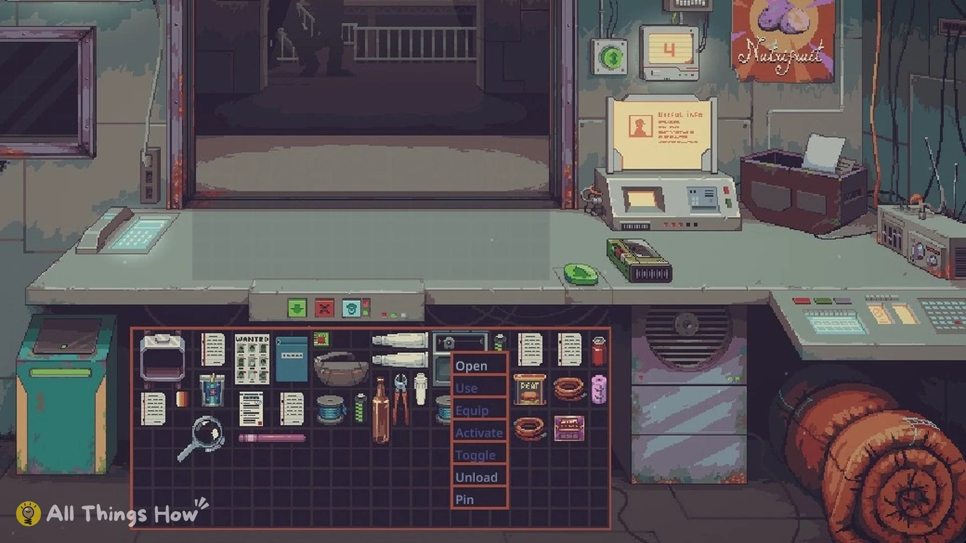 Right-click menu on a machine with Open at the top