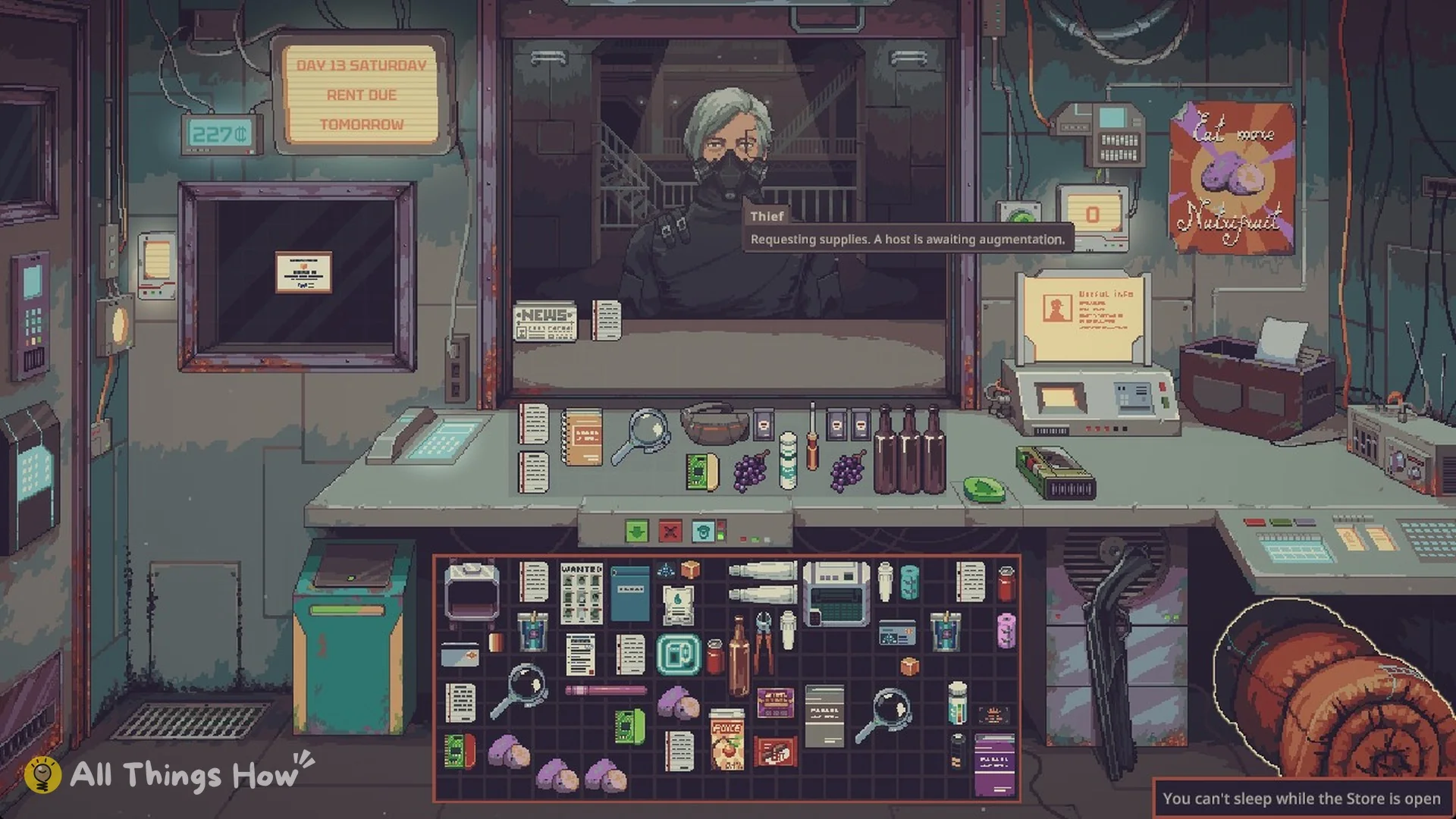 Customer labelled Thief saying Requesting supplies. A host is awaiting augmentation.