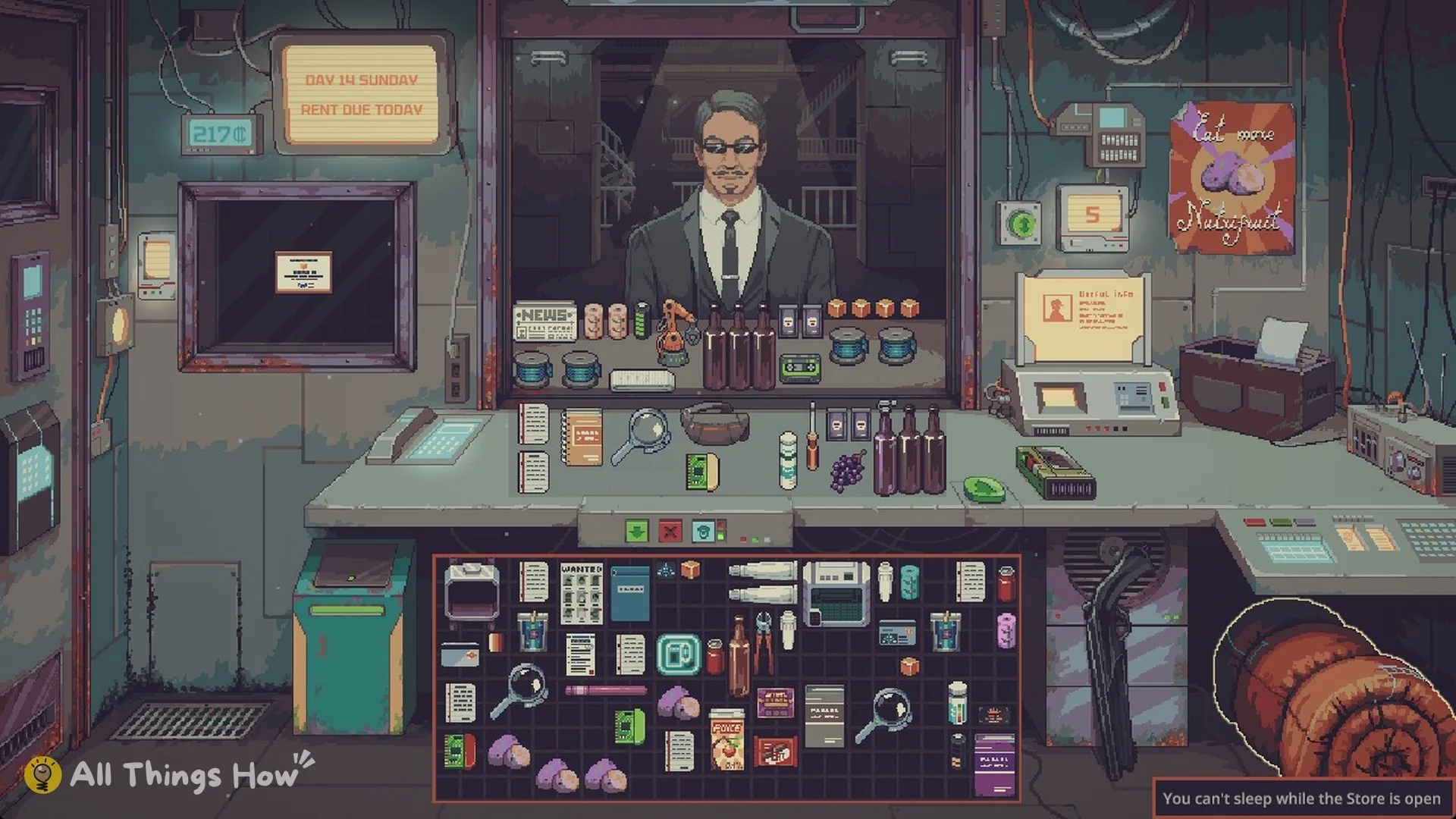 Supply Runner at the window with wine bottles on the ledge