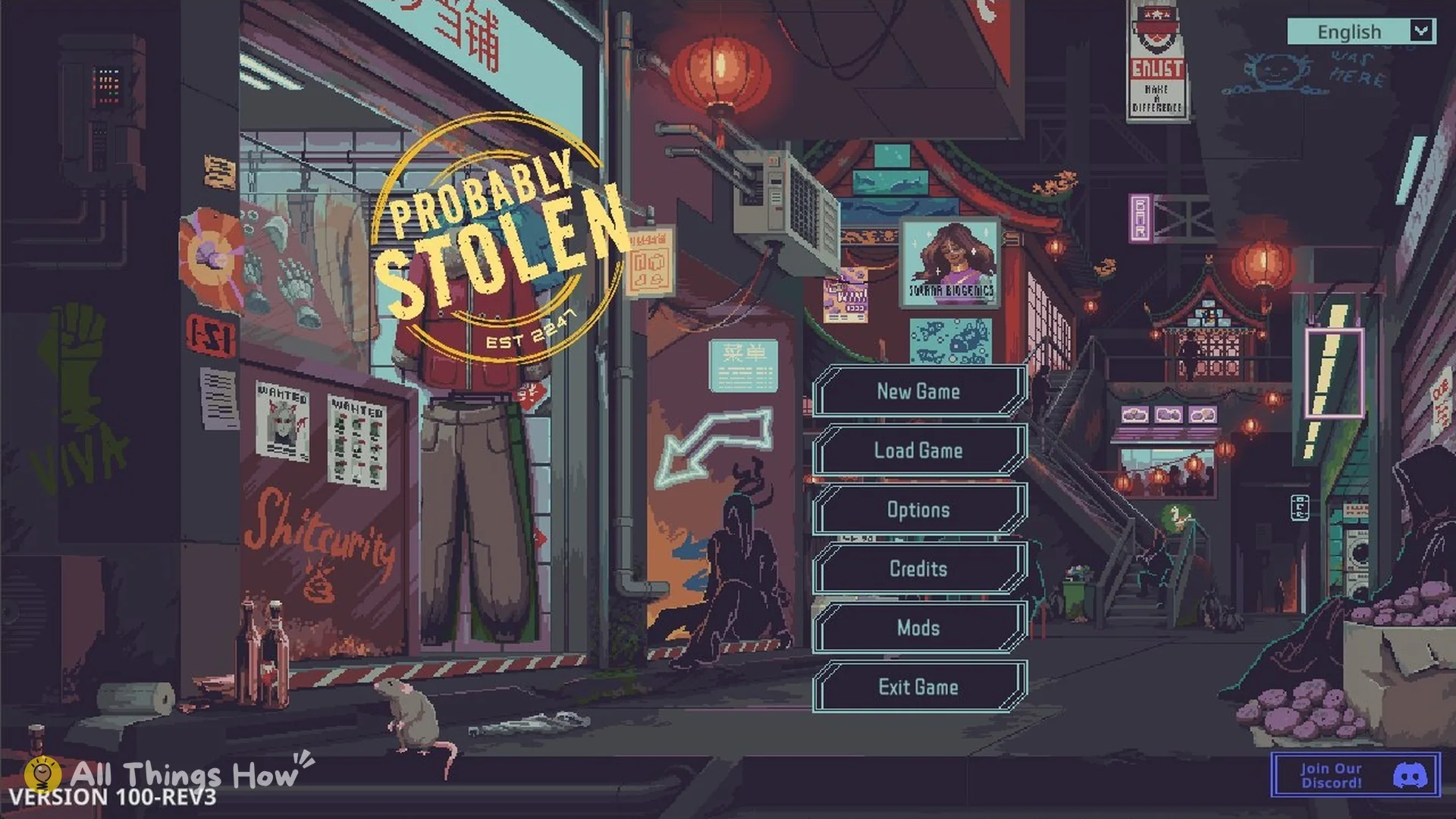 Probably Stolen main menu with VERSION 100-REV3 while MelonLoader 0.7.3 is installed