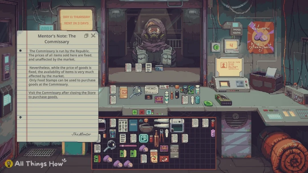 Mentor's Note: The Commissary open beside a Scav at the window