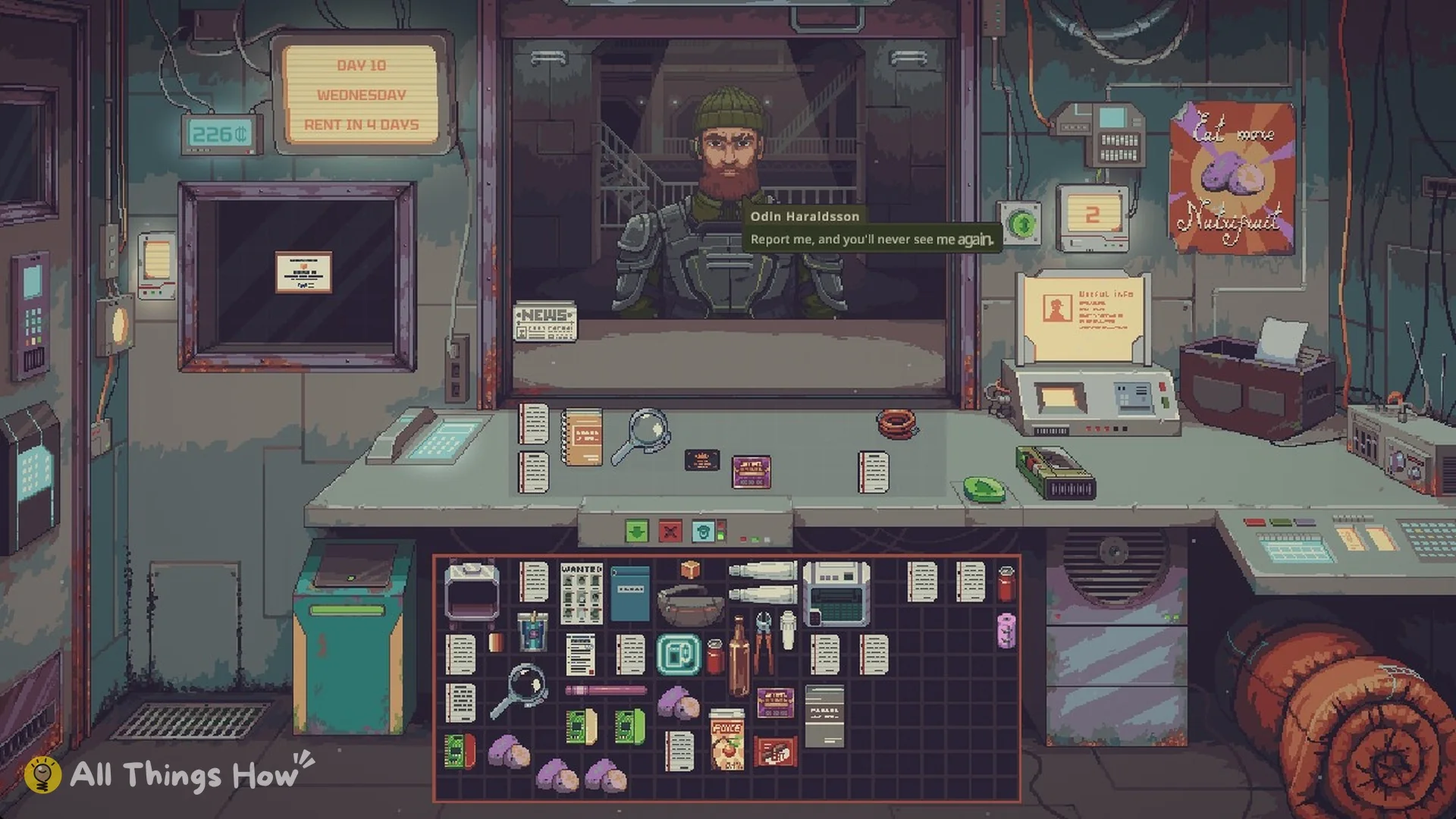 Odin Haraldsson at the window saying Report me, and you will never see me again