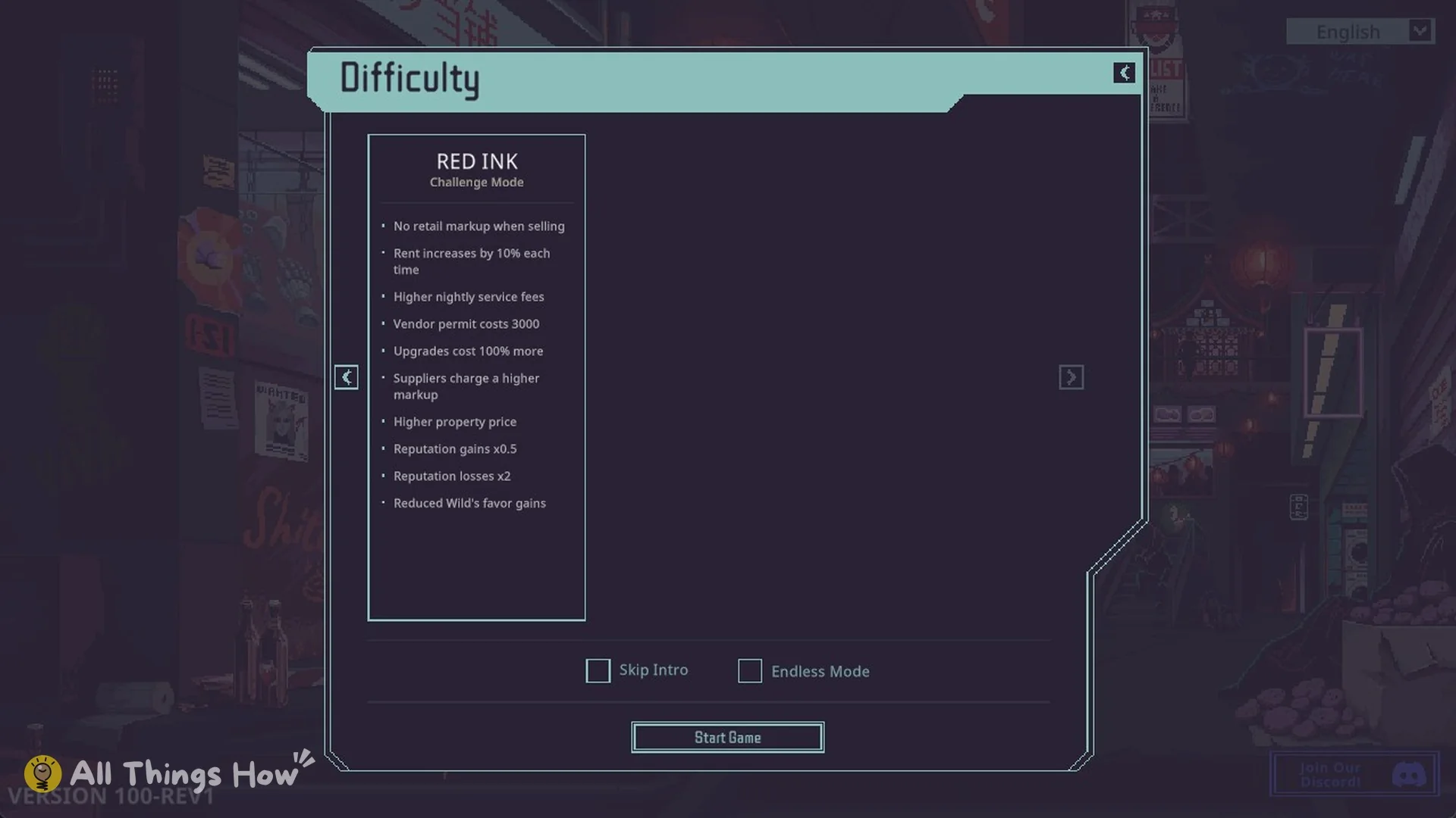 Red Ink Challenge Mode, Rent increases by 10% each time
