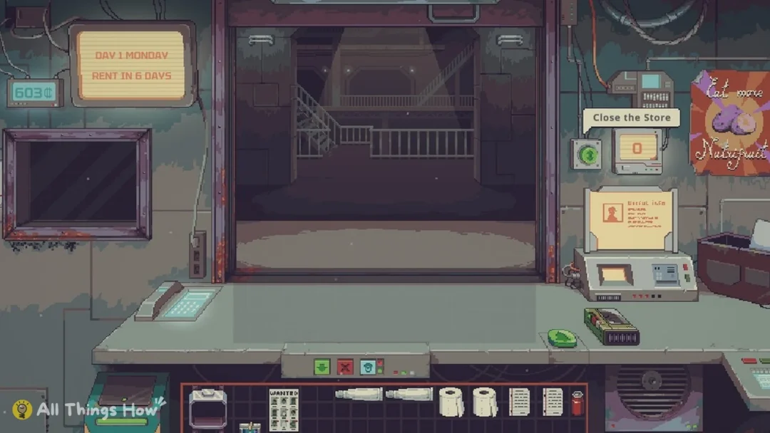 The Wanted poster in the shop inventory after Officer Lun leaves