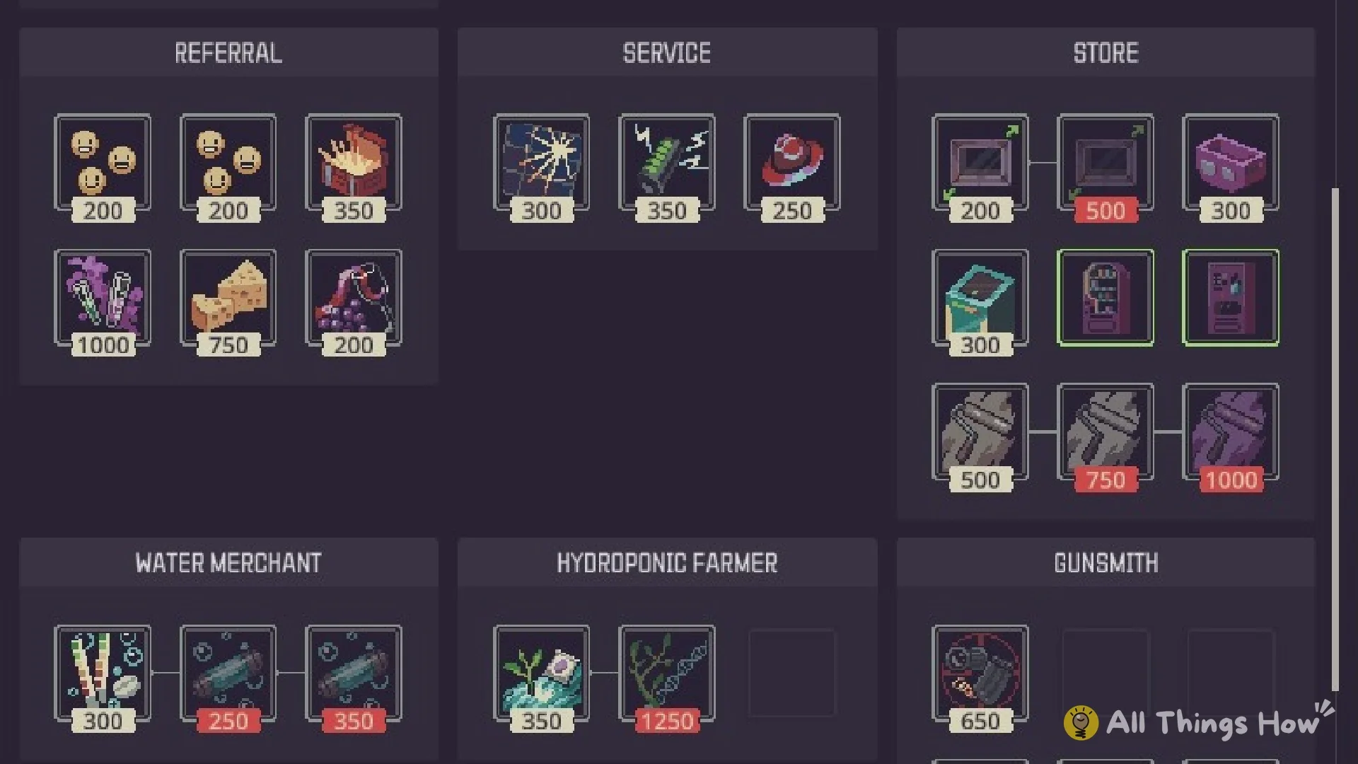 Wild's Network Referral, Service and Store upgrade sections