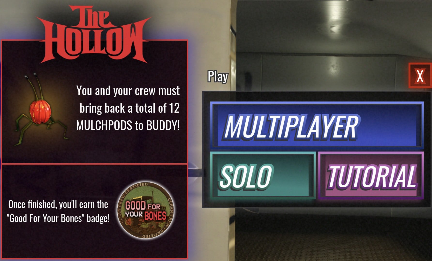 Clean Crew The Hollow Mulchpods quest Clean Crew The Hollow event quest card showing the objective to bring 12 Mulchpods back to Buddy