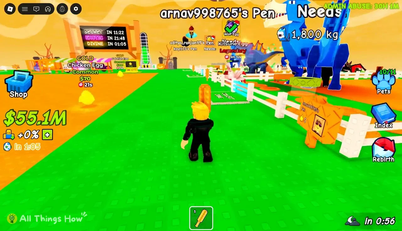 Avatar with a bat walking up to the fenced pets in arnav998765's Pen